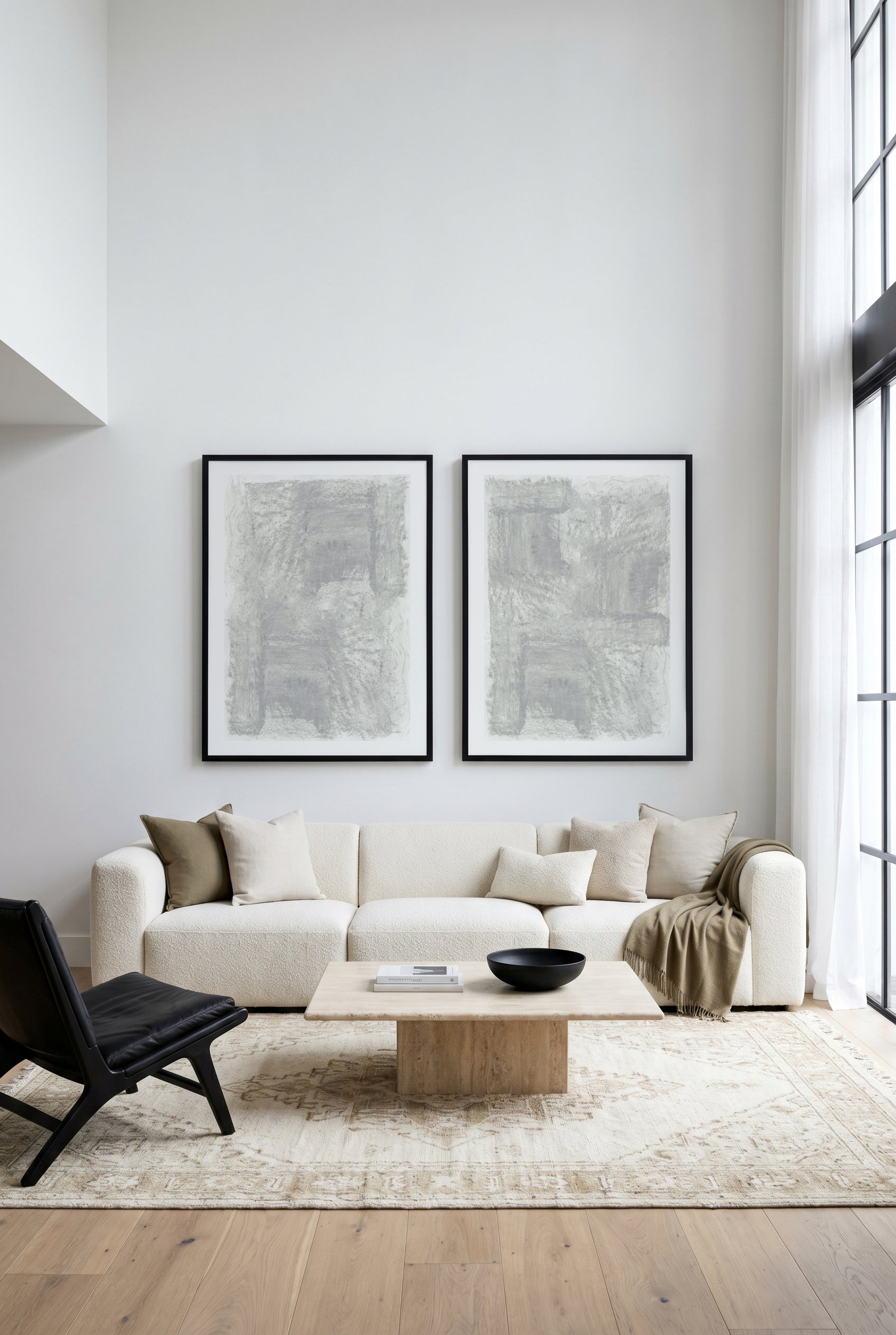 Monotone Textures 1 & 2 by Cartissi Art Print Set of 2 | Matching Wall Art