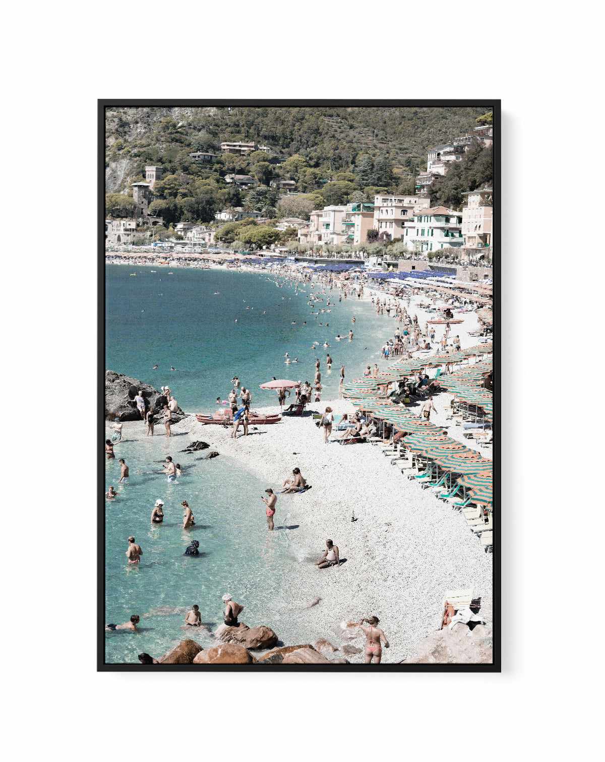 Monterosso Beach Days | Framed Canvas Art Print