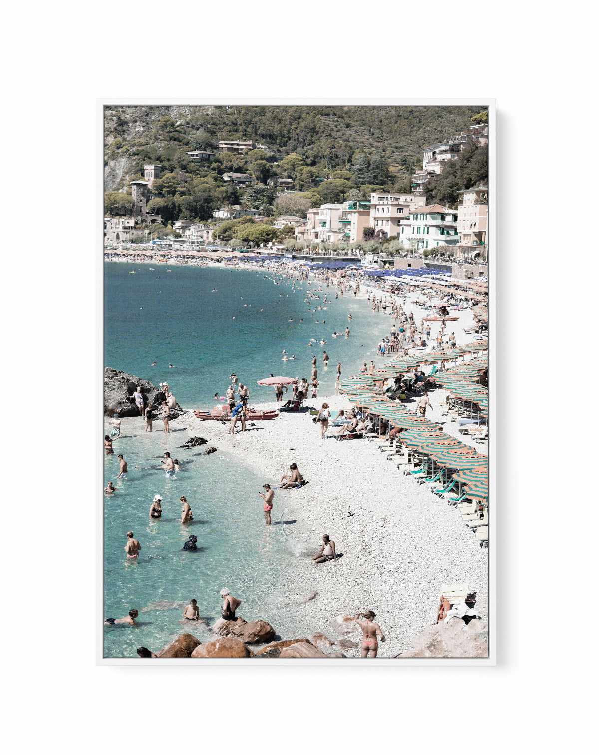 Monterosso Beach Days | Framed Canvas Art Print