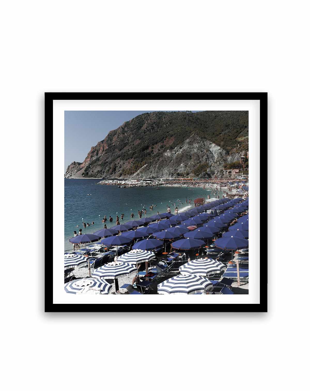 Monterosso Blue Umbrellas | Art Print