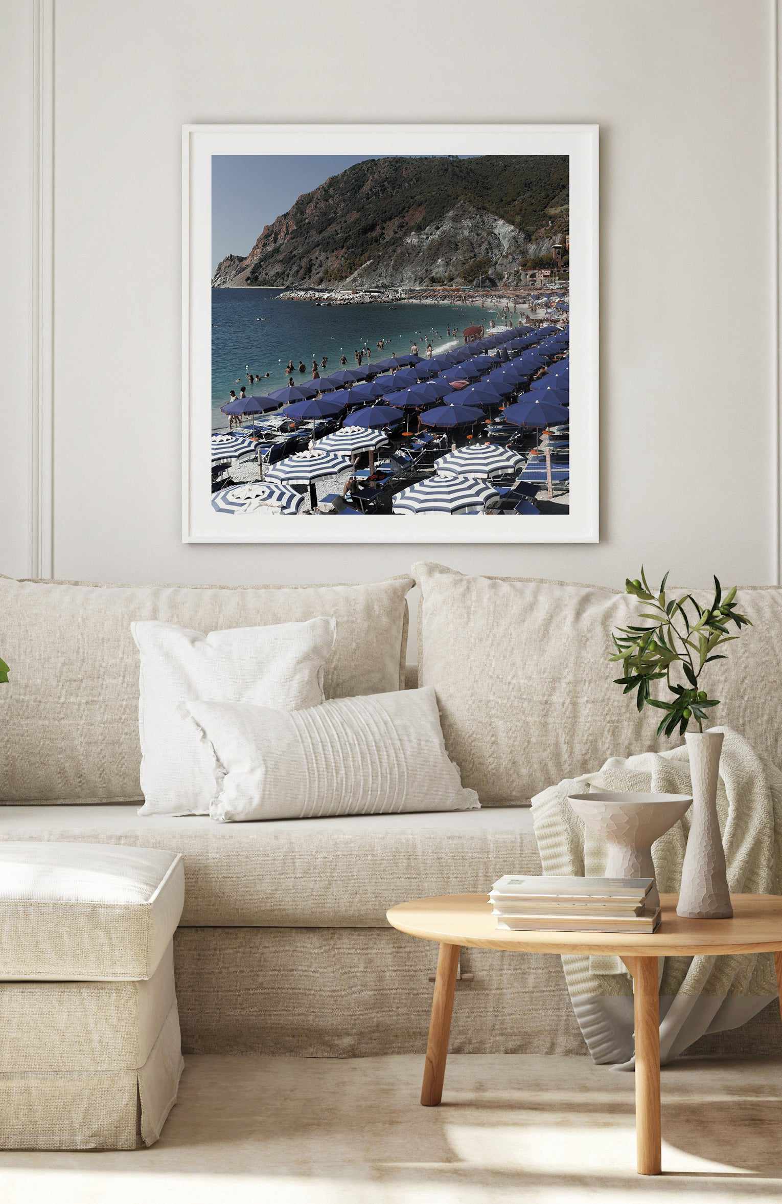 Monterosso Blue Umbrellas | Art Print