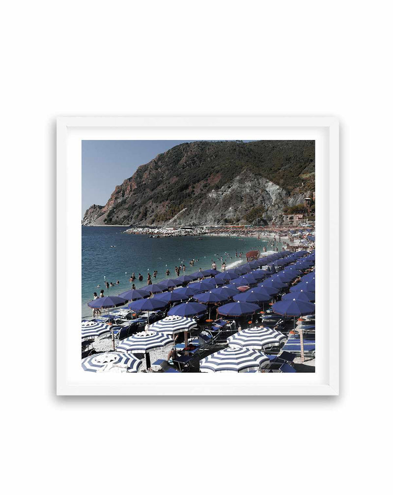Monterosso Blue Umbrellas | Art Print