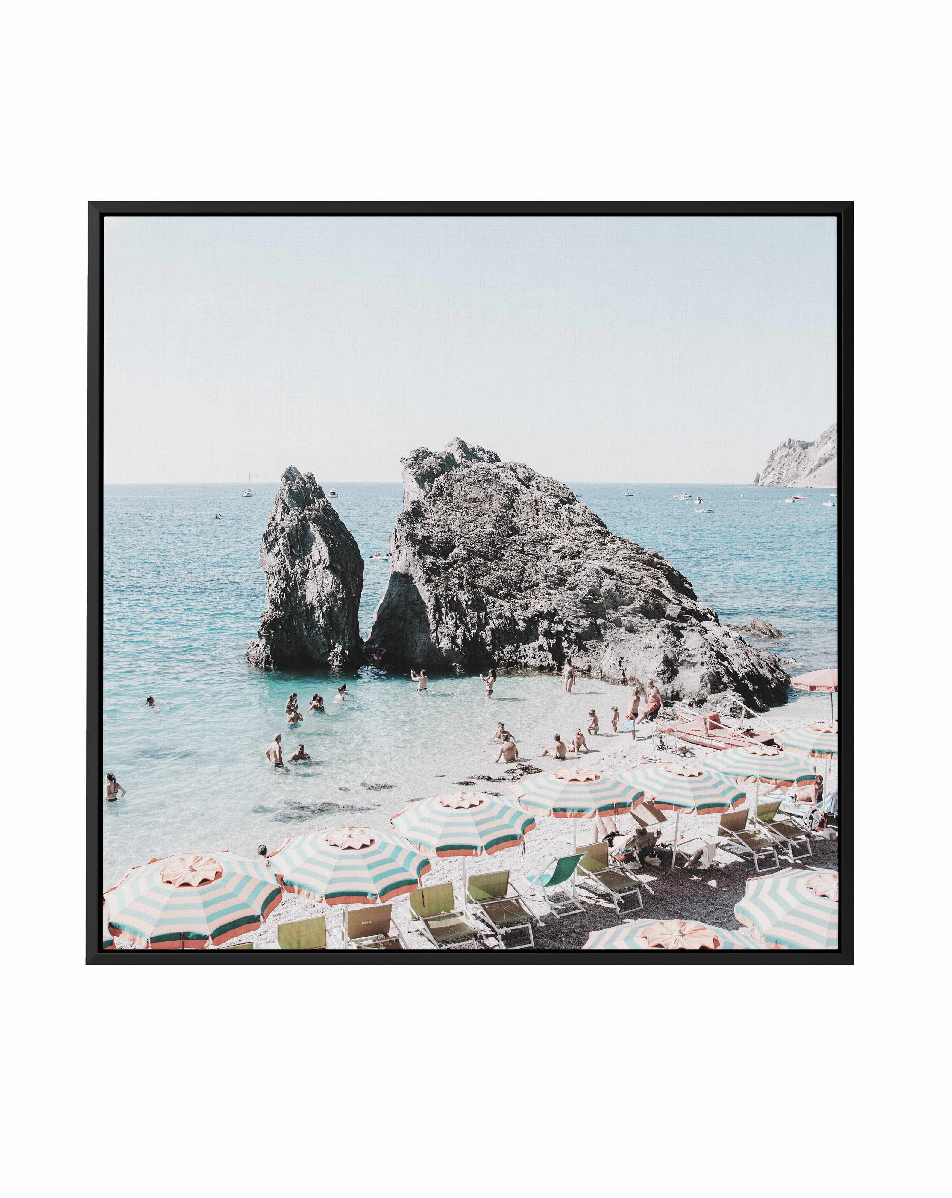 Monterosso Rocks Italy | Framed Canvas Art Print