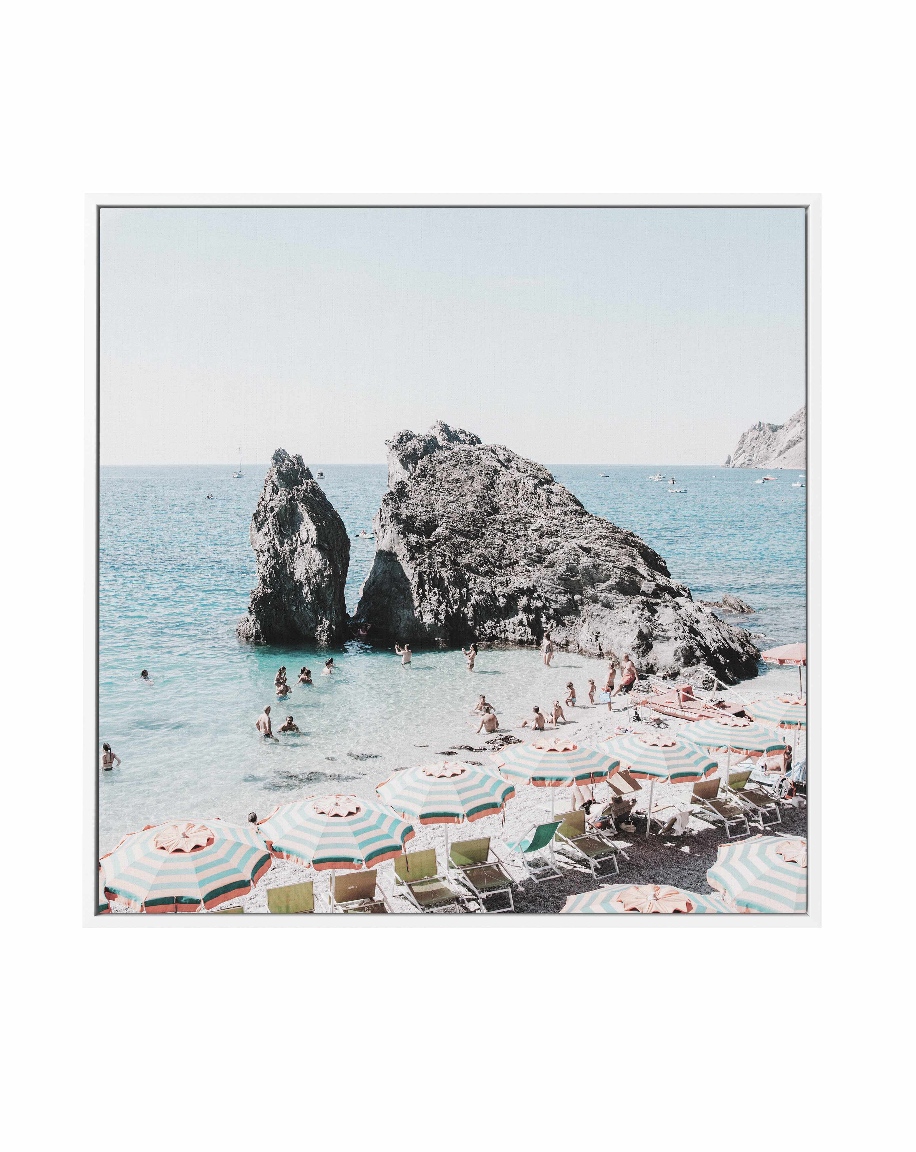 Monterosso Rocks Italy | Framed Canvas Art Print