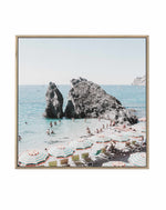 Monterosso Rocks Italy | Framed Canvas Art Print
