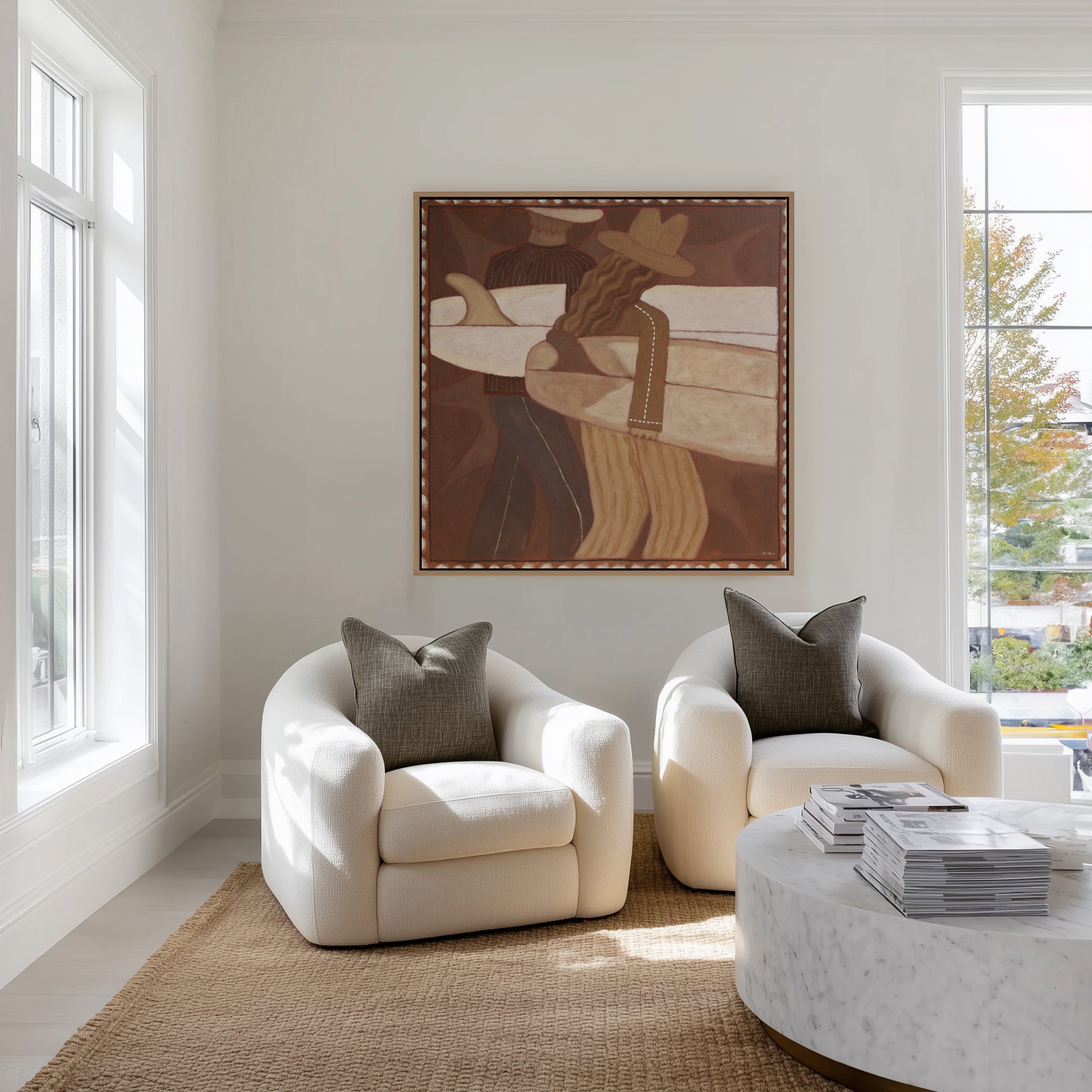 Moon Chasers by Erin Champ | Framed Canvas Art Print