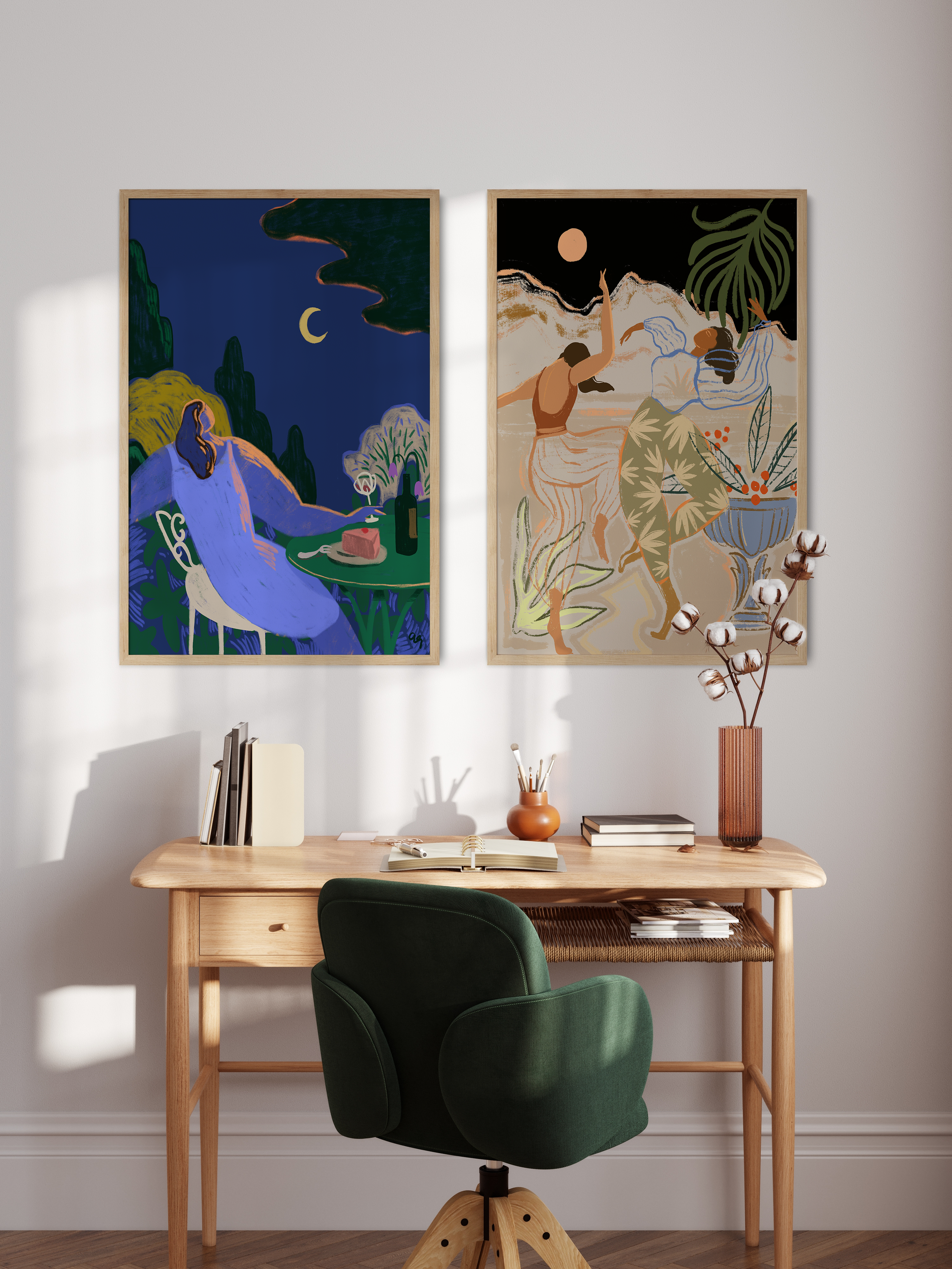 Moonlight Dance by Arty Guava | Art Print from Olive et Oriel where you can shop wallpaper and artworks online