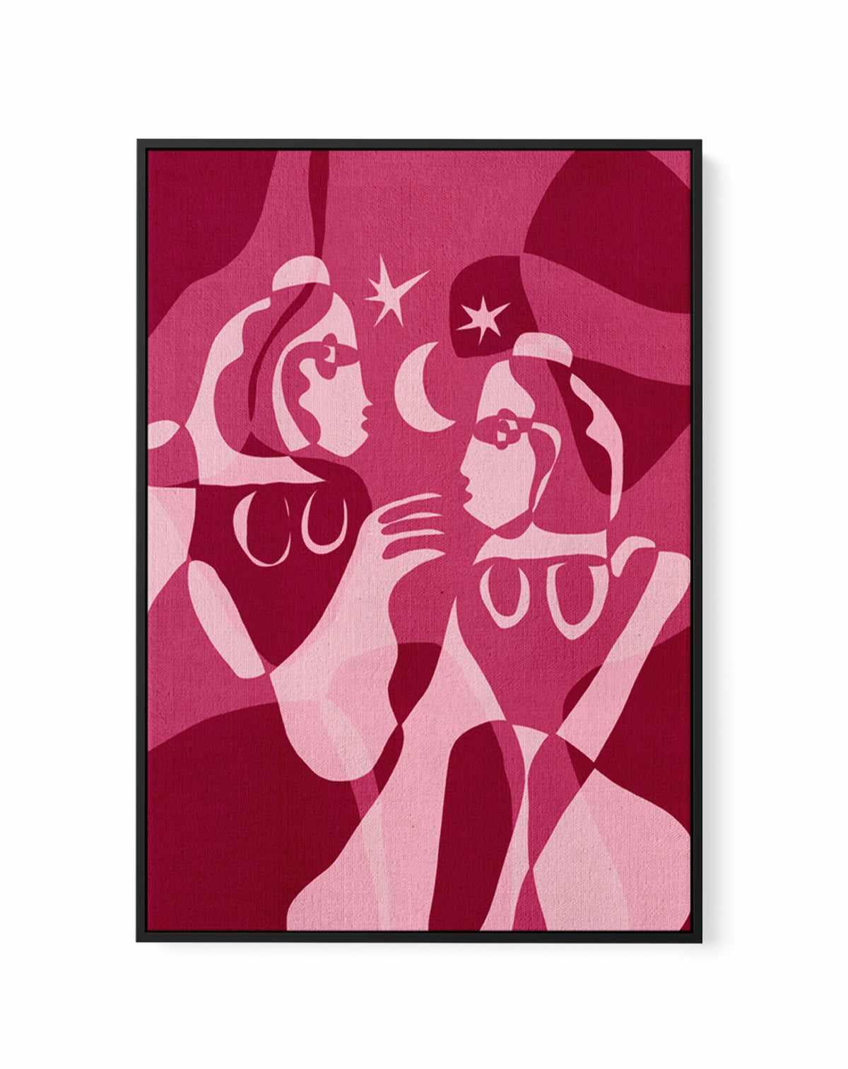 Moonlit Sisters by Shatha Al Dafai | Framed Canvas Art Print from Olive et Oriel where you can shop wallpaper and artworks online