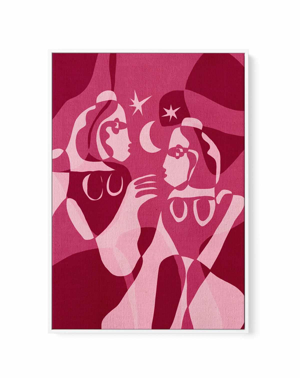 Moonlit Sisters by Shatha Al Dafai | Framed Canvas Art Print from Olive et Oriel where you can shop wallpaper and artworks online
