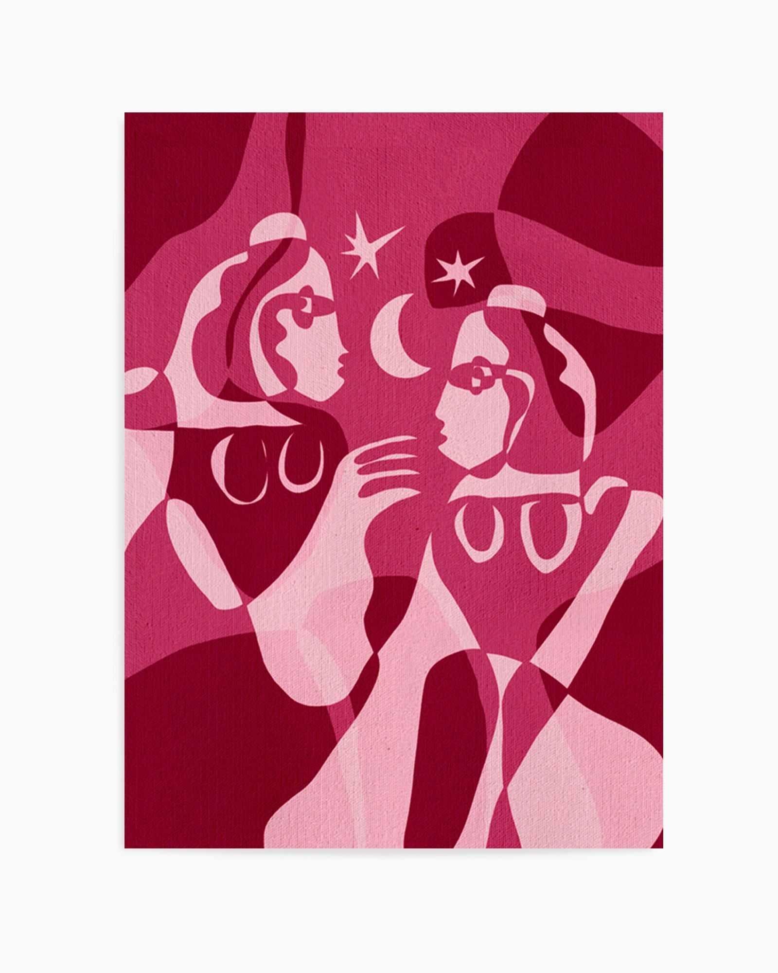 Moonlit Sisters by Shatha Al Dafai | Art Print from Olive et Oriel where you can shop wallpaper and artworks online