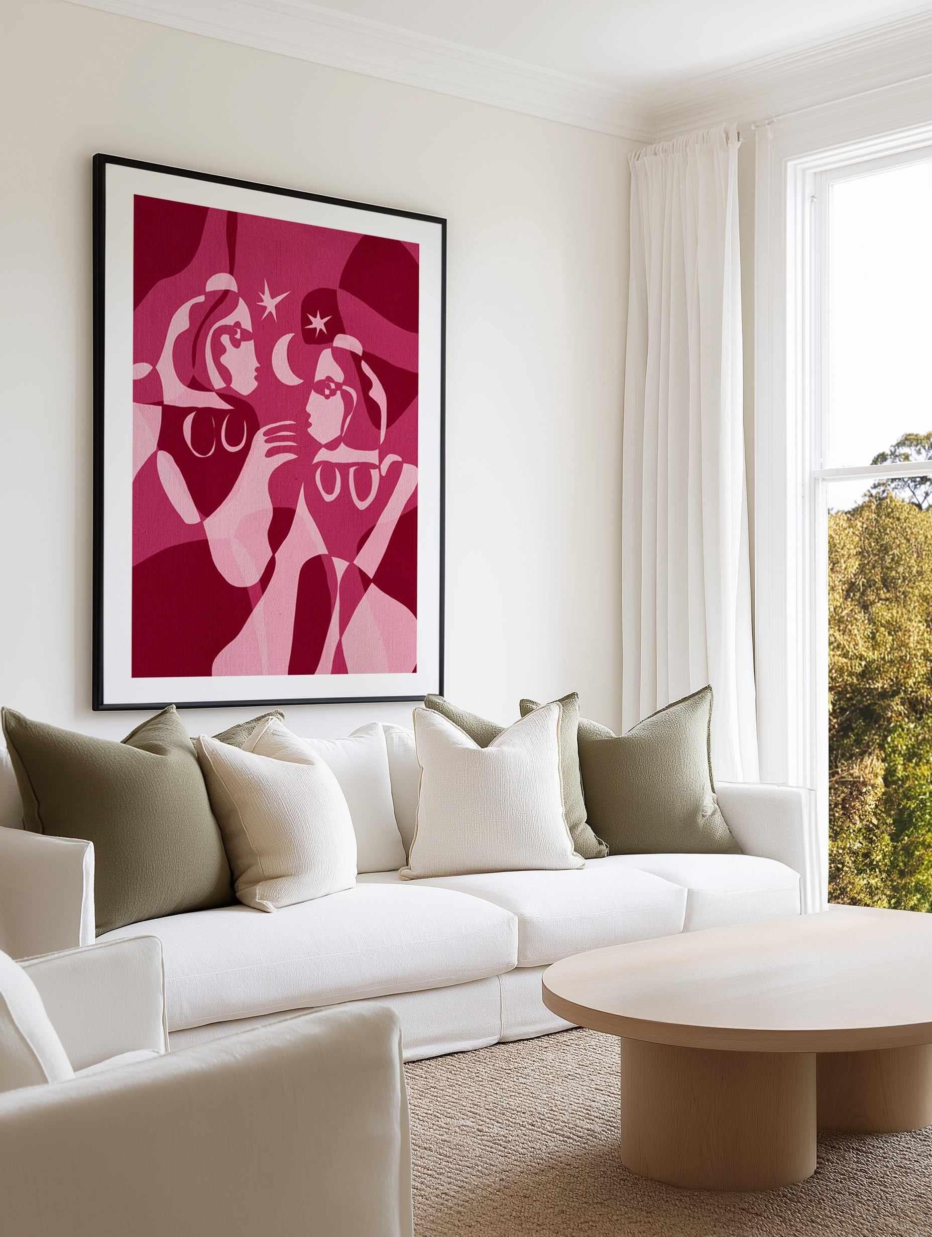 Moonlit Sisters by Shatha Al Dafai | Art Print from Olive et Oriel where you can shop wallpaper and artworks online