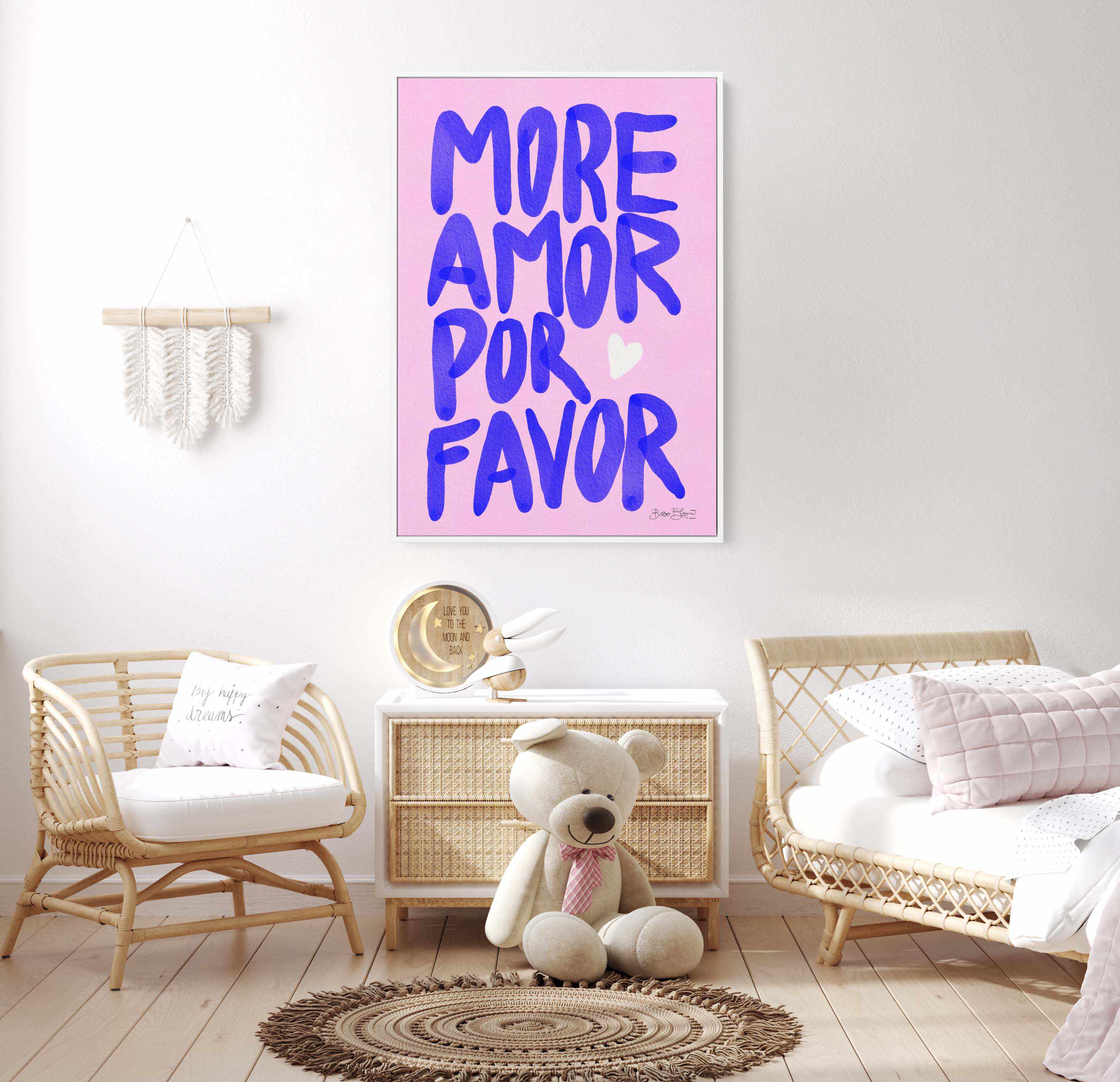 More Amor Por Favor by Baroo Bloom | Framed Canvas Art Print