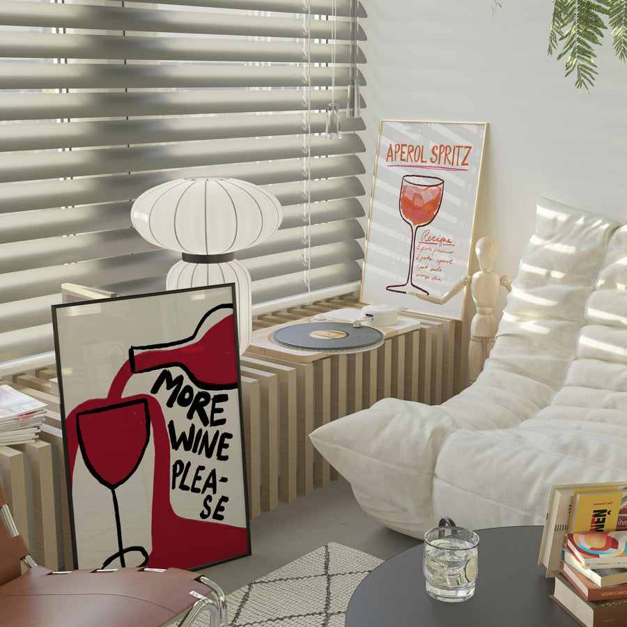 More Wine Please By Athene Fritsch | Art Print from Olive et Oriel where you can shop wallpaper and artworks online