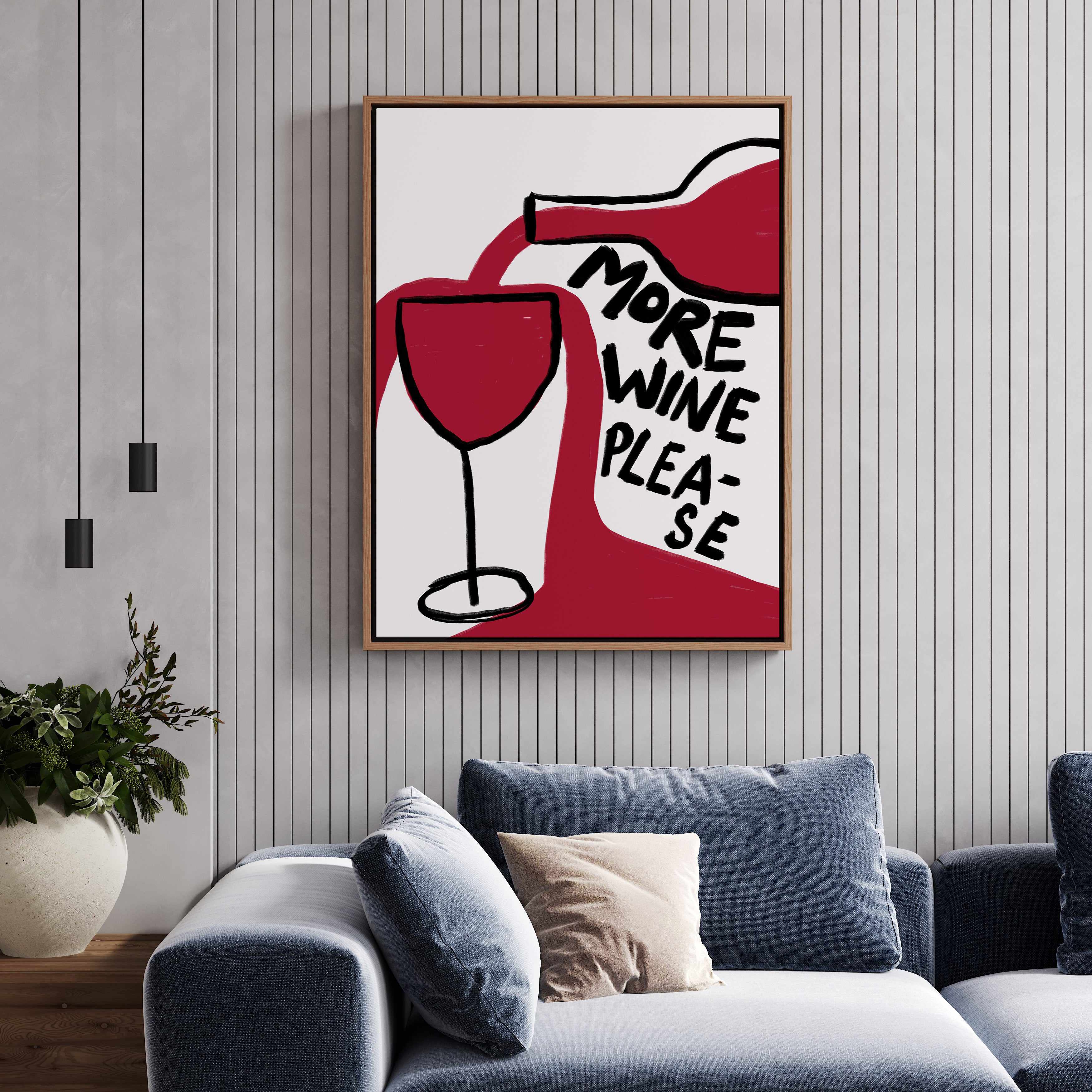 More Wine Please By Athene Fritsch | Framed Canvas Art Print