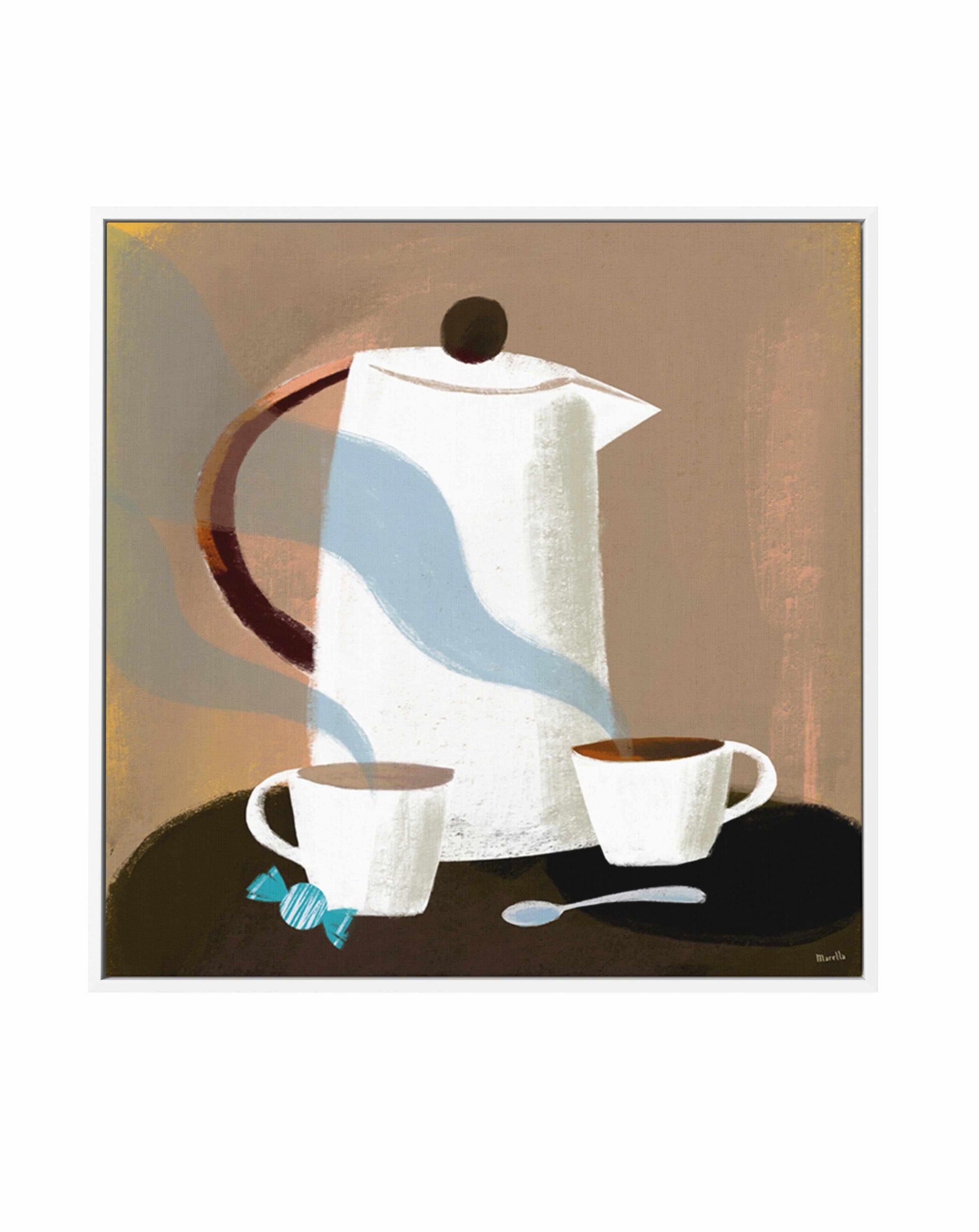 Morning Coffee by Marco Marella | Framed Canvas Art Print from Olive et Oriel where you can shop wallpaper and artworks online