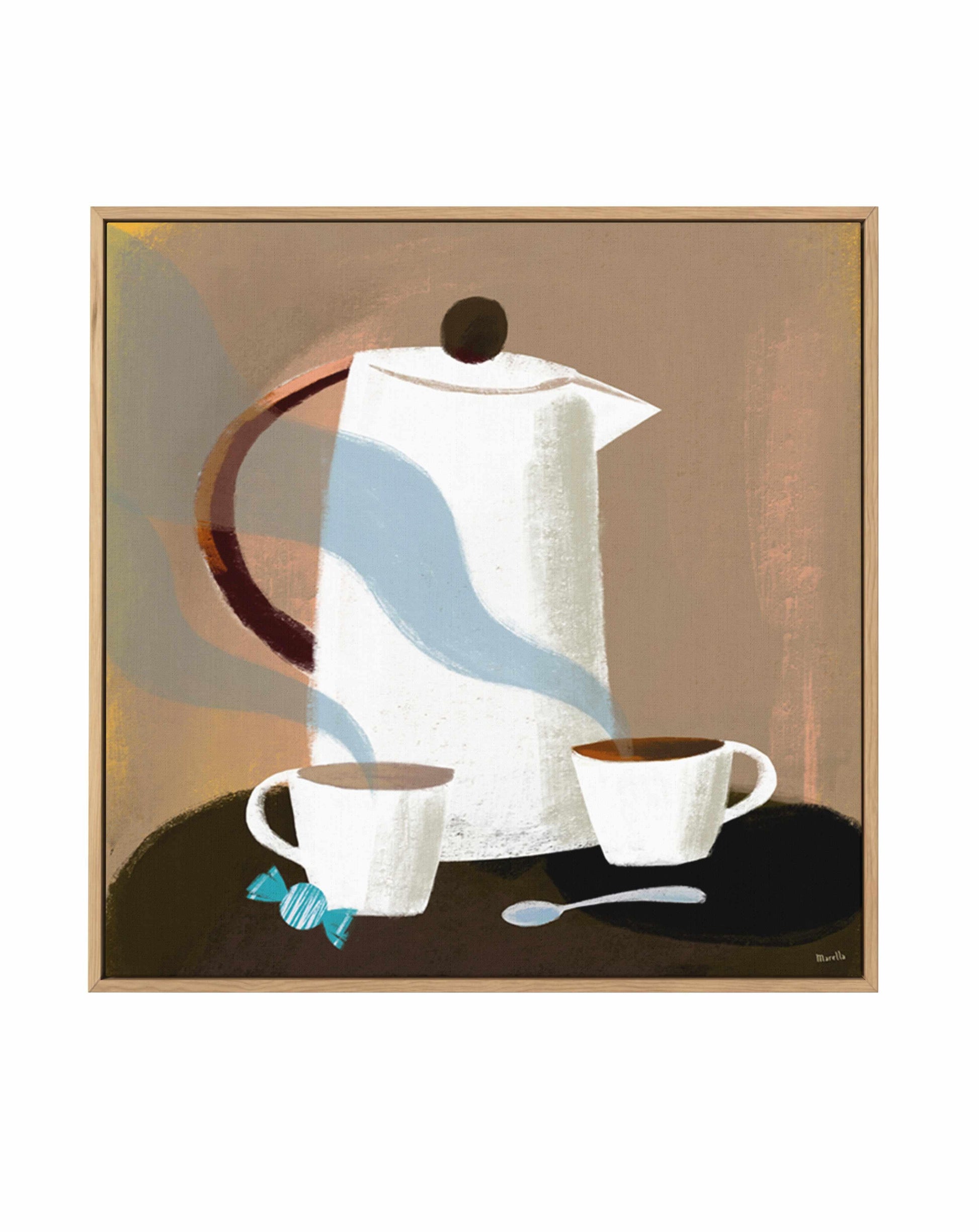 Morning Coffee by Marco Marella | Framed Canvas Art Print from Olive et Oriel where you can shop wallpaper and artworks online
