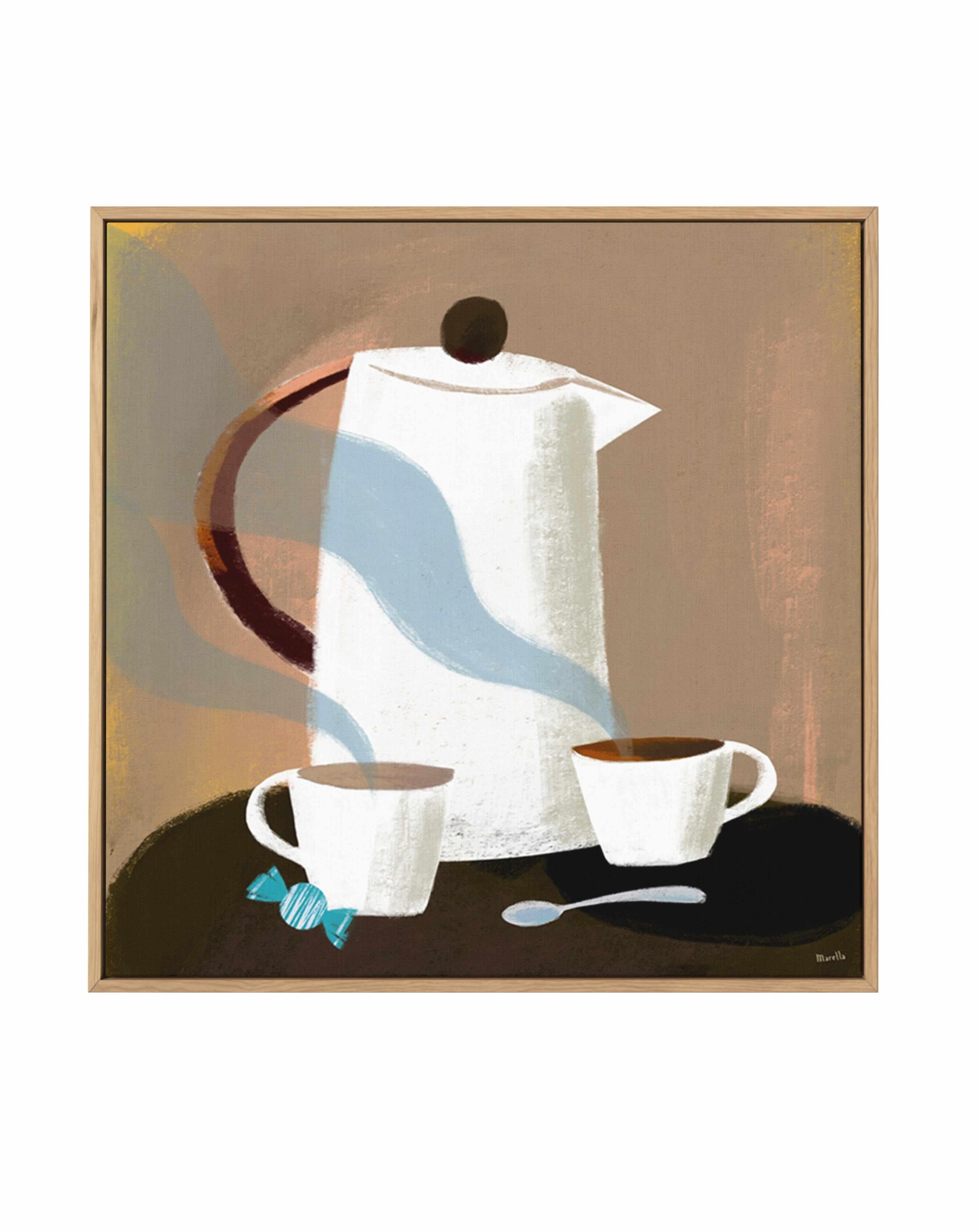 Morning Coffee by Marco Marella | Framed Canvas Art Print from Olive et Oriel where you can shop wallpaper and artworks online