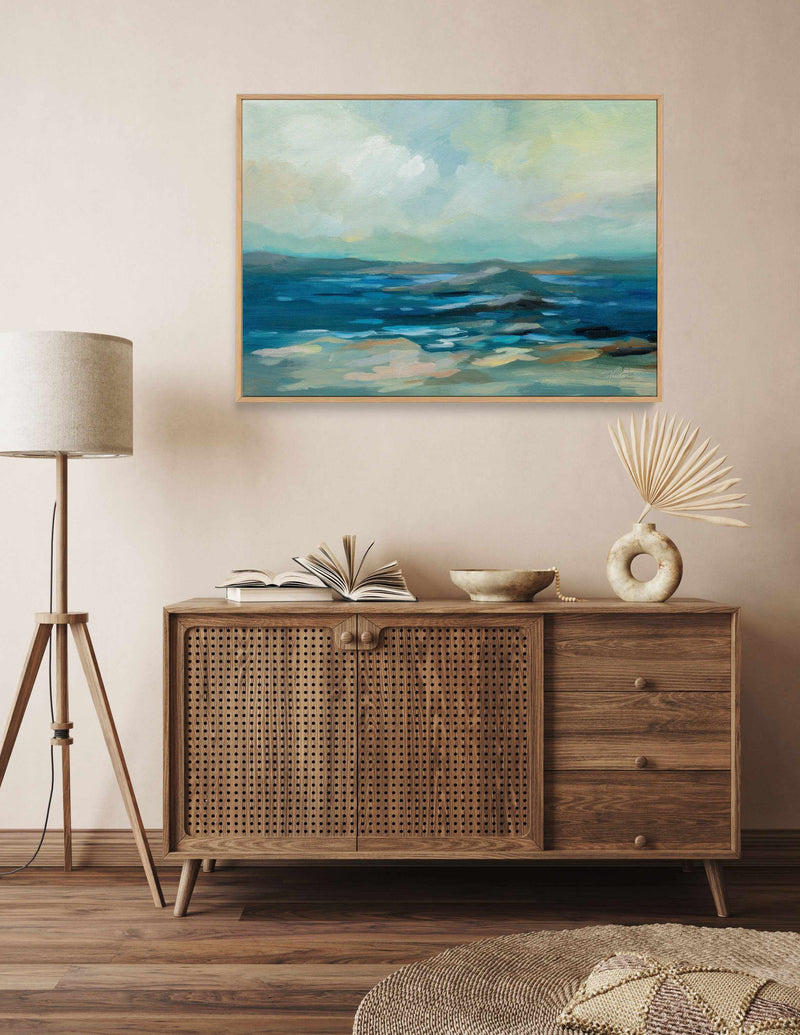 Morning Marine Layer | Framed Canvas Art Print from Olive et Oriel where you can shop wallpaper and artworks online