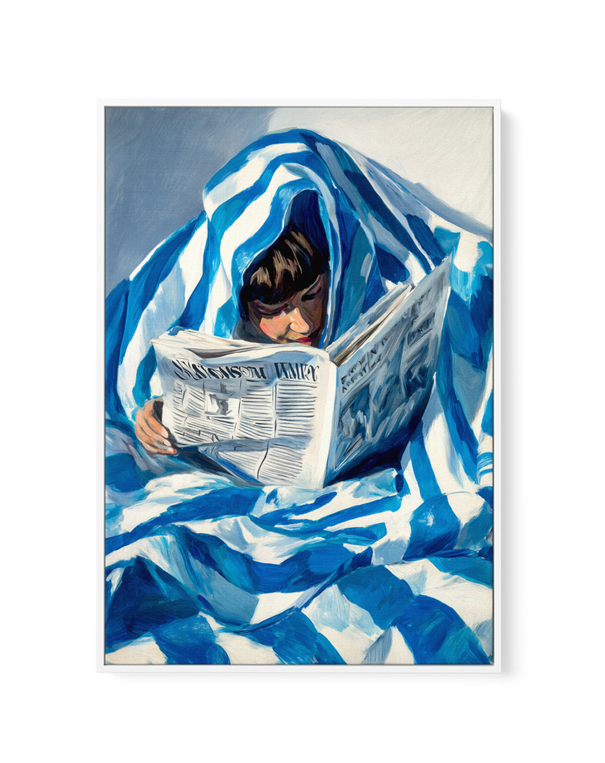 Morning News | Framed Canvas Art Print from Olive et Oriel where you can shop wallpaper and artworks online