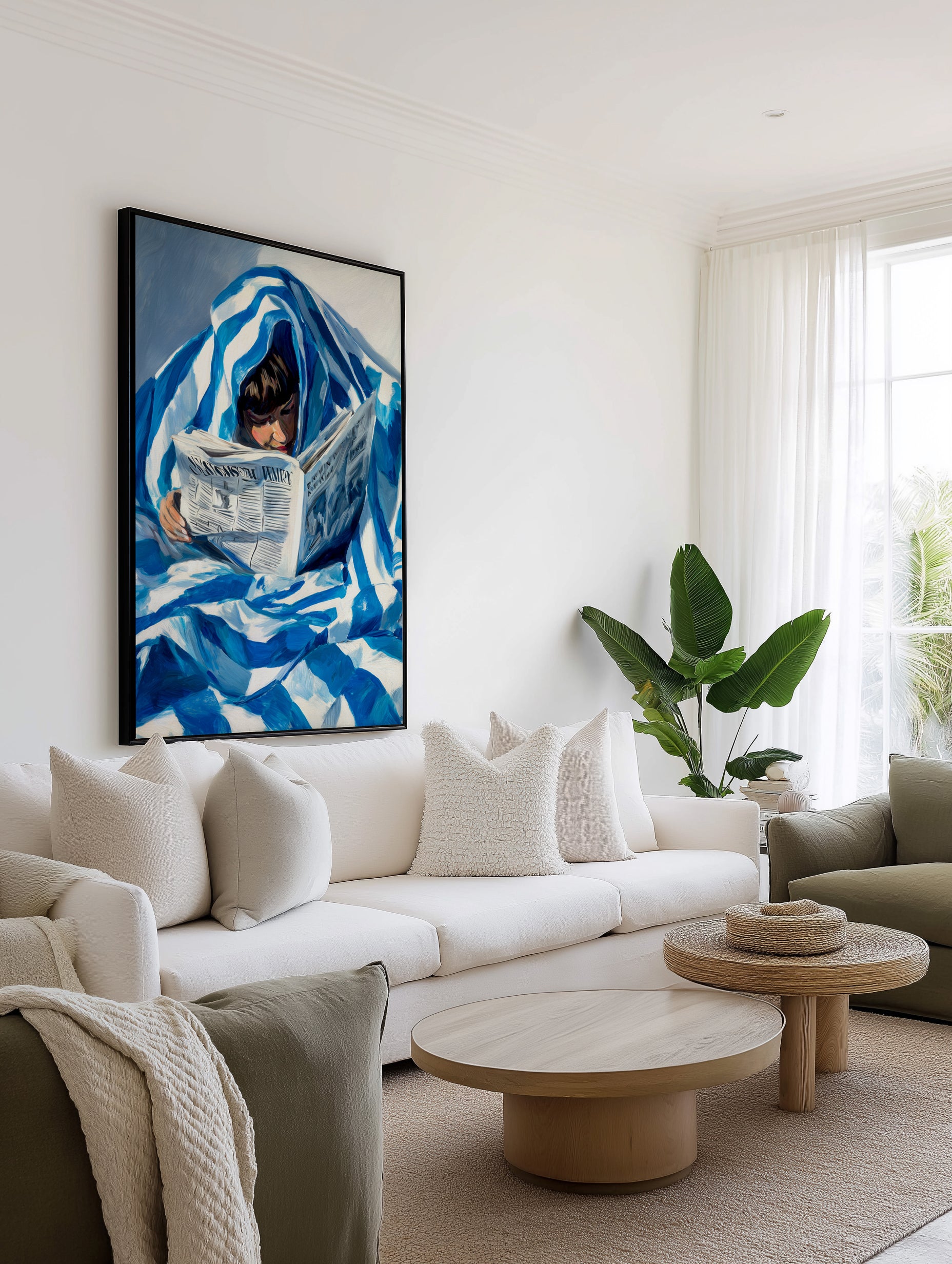 Morning News | Framed Canvas Art Print from Olive et Oriel where you can shop wallpaper and artworks online