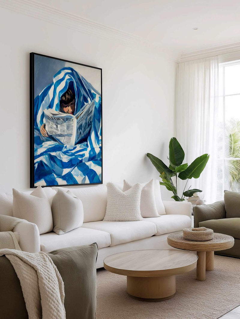 Morning News | Framed Canvas Art Print from Olive et Oriel where you can shop wallpaper and artworks online