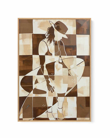 Morning Surf Check No I | Framed Canvas Art Print from Olive et Oriel where you can shop wallpaper and artworks online