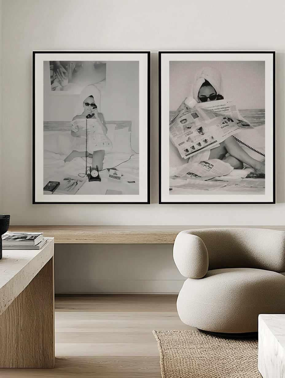 Morning Checklist I & II by Mario Stefanelli Art Print Set of 2 | Matching Wall Art from Olive et Oriel where you can shop wallpaper and artworks online