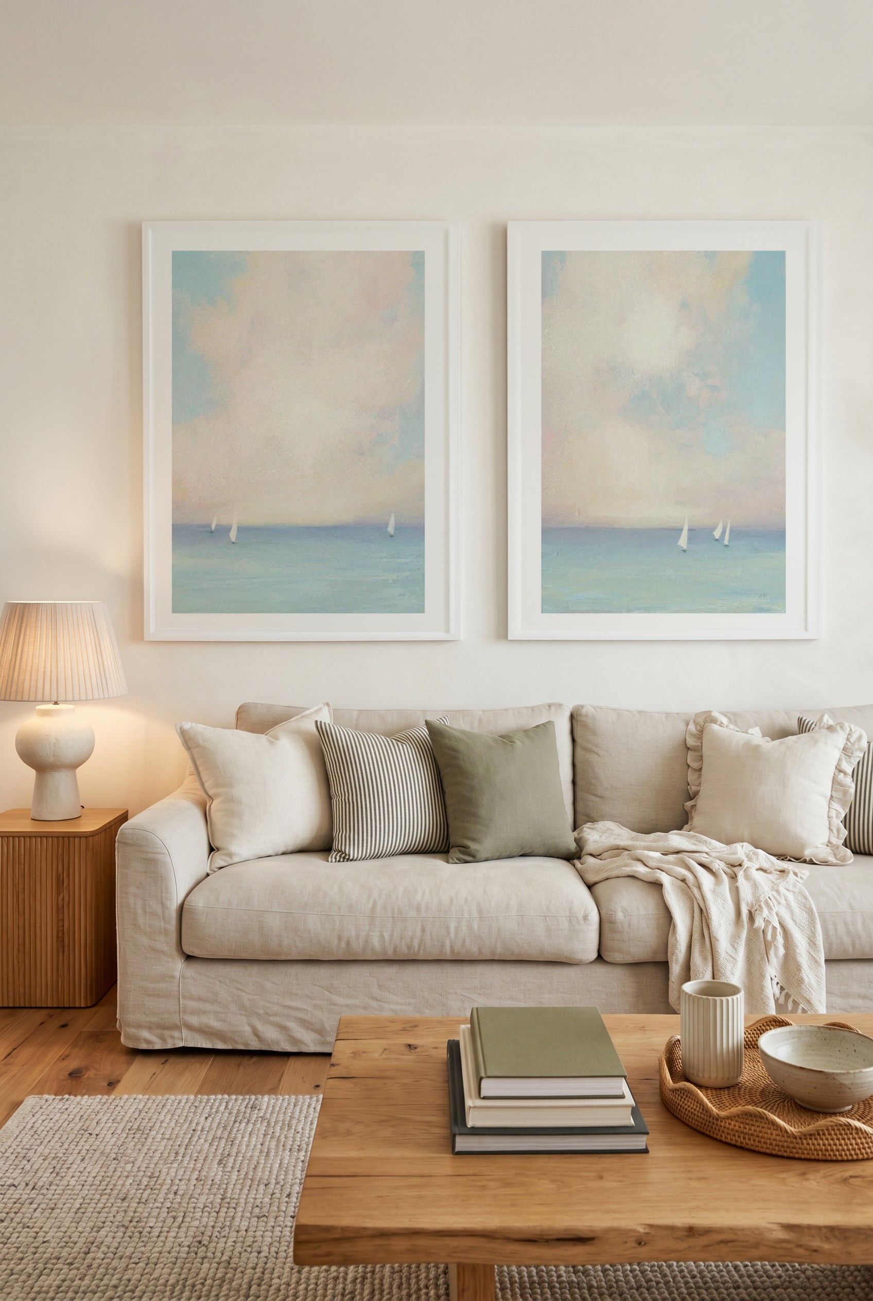 Morning Sail I & II Art Print Set of 2 | Matching Wall Art