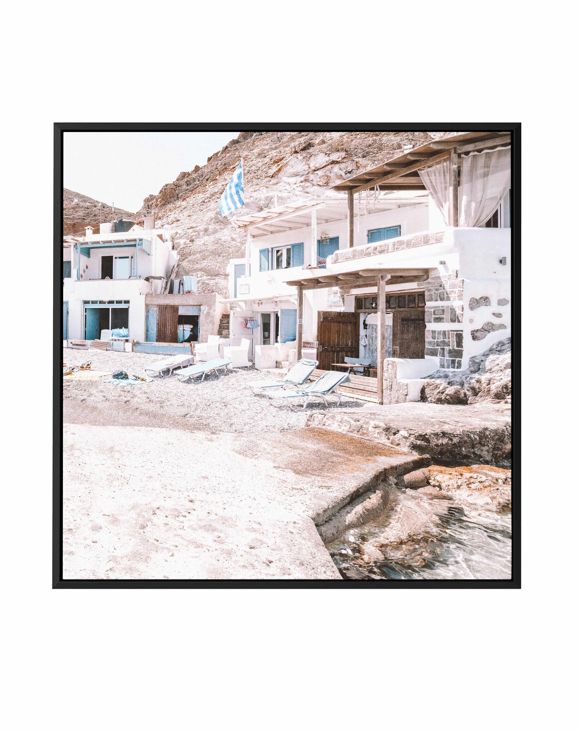 Mornings in Milos | Framed Canvas Art Print from Olive et Oriel where you can shop wallpaper and artworks online