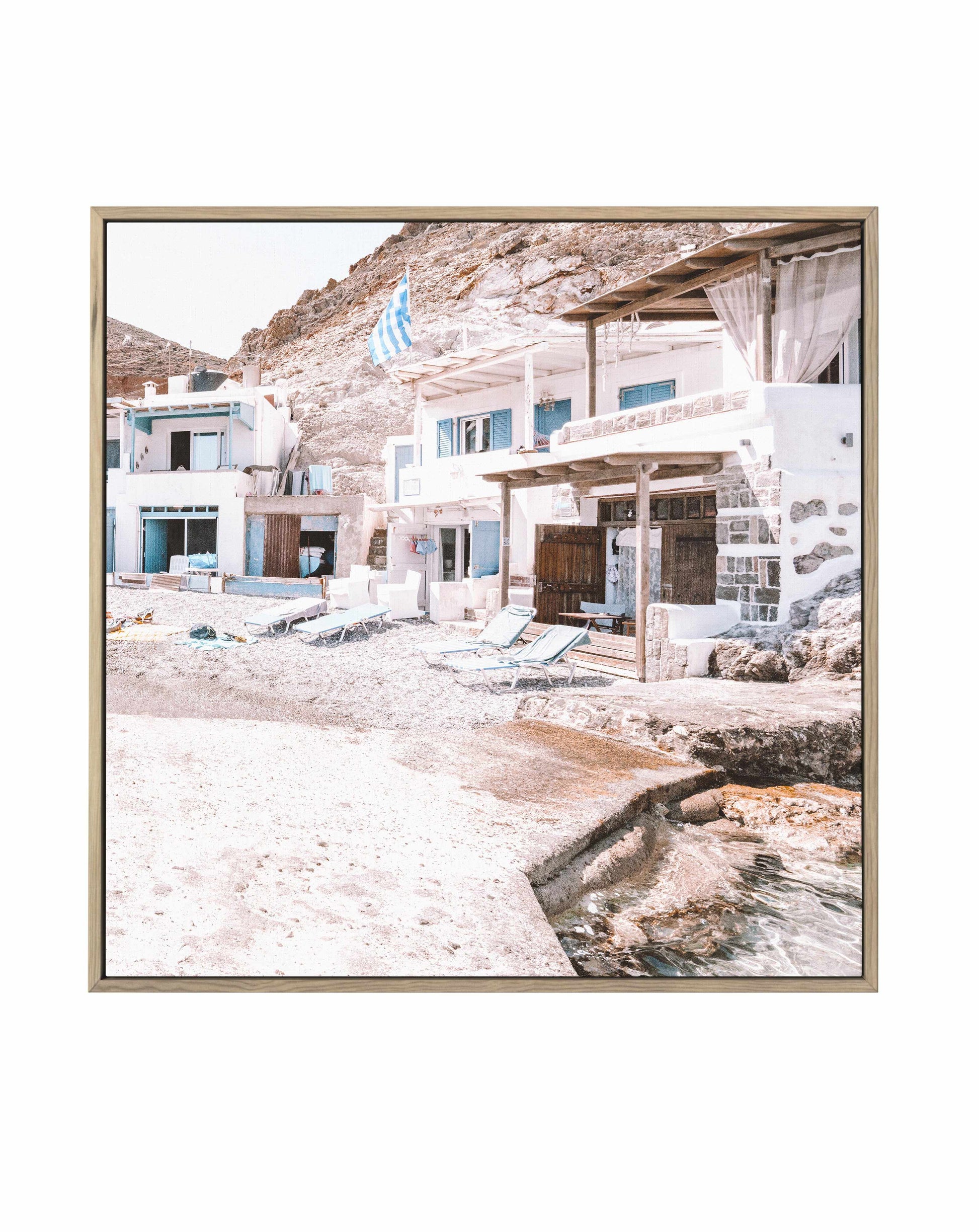 Mornings in Milos | Framed Canvas Art Print from Olive et Oriel where you can shop wallpaper and artworks online