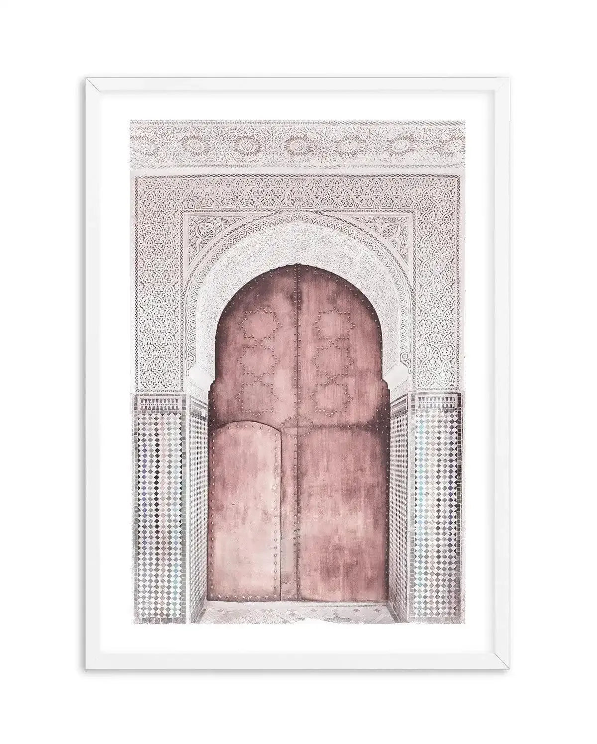 Moroccan Arch Art Print-Shop Australian Art Prints Online with Olive et Oriel - Our collection of Moroccan art prints offer unique wall art including moroccan arches and pink morocco doors of marrakech - this collection will add soft feminine colour to your walls and some may say bohemian style. These traditional morocco landscape photography includes desert scenes of palm trees and camel art prints - there is art on canvas and extra large wall art with fast, free shipping across Australia. Upda