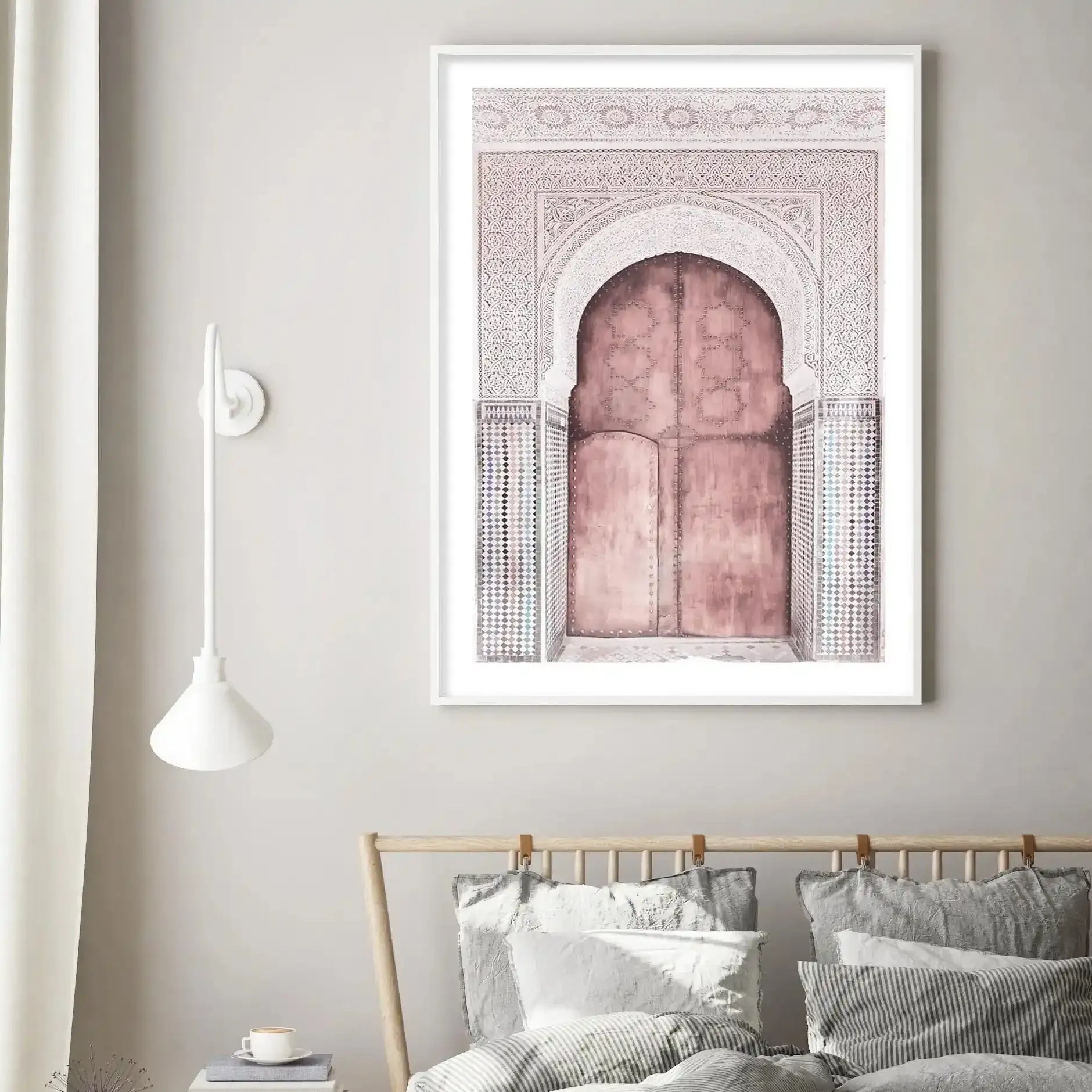 Moroccan Arch Art Print-Shop Australian Art Prints Online with Olive et Oriel - Our collection of Moroccan art prints offer unique wall art including moroccan arches and pink morocco doors of marrakech - this collection will add soft feminine colour to your walls and some may say bohemian style. These traditional morocco landscape photography includes desert scenes of palm trees and camel art prints - there is art on canvas and extra large wall art with fast, free shipping across Australia. Upda