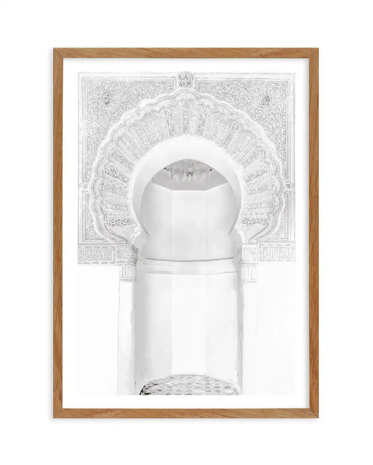 Moroccan Arch | White Art Print-Shop Australian Art Prints Online with Olive et Oriel - Our collection of Moroccan art prints offer unique wall art including moroccan arches and pink morocco doors of marrakech - this collection will add soft feminine colour to your walls and some may say bohemian style. These traditional morocco landscape photography includes desert scenes of palm trees and camel art prints - there is art on canvas and extra large wall art with fast, free shipping across Austral