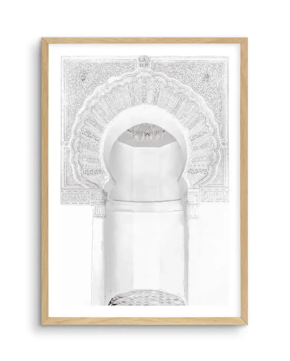 Moroccan Arch | White Art Print-Shop Australian Art Prints Online with Olive et Oriel - Our collection of Moroccan art prints offer unique wall art including moroccan arches and pink morocco doors of marrakech - this collection will add soft feminine colour to your walls and some may say bohemian style. These traditional morocco landscape photography includes desert scenes of palm trees and camel art prints - there is art on canvas and extra large wall art with fast, free shipping across Austral