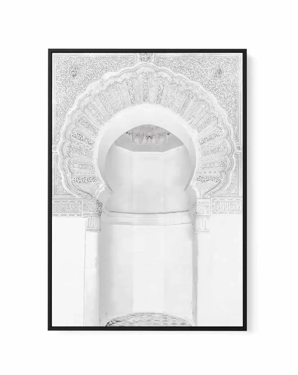 Moroccan Arch | White | Framed Canvas-Shop Australian Art Prints Online with Olive et Oriel - Our collection of Moroccan art prints offer unique wall art including moroccan arches and pink morocco doors of marrakech - this collection will add soft feminine colour to your walls and some may say bohemian style. These traditional morocco landscape photography includes desert scenes of palm trees and camel art prints - there is art on canvas and extra large wall art with fast, free shipping across A