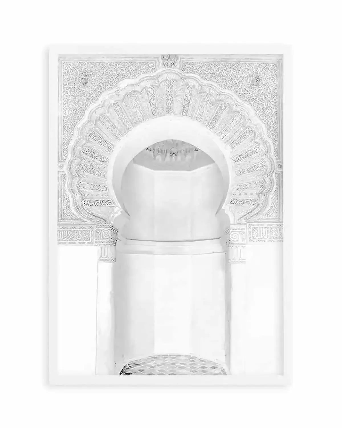 Moroccan Arch | White Art Print from Olive et Oriel where you can shop wallpaper and artworks online