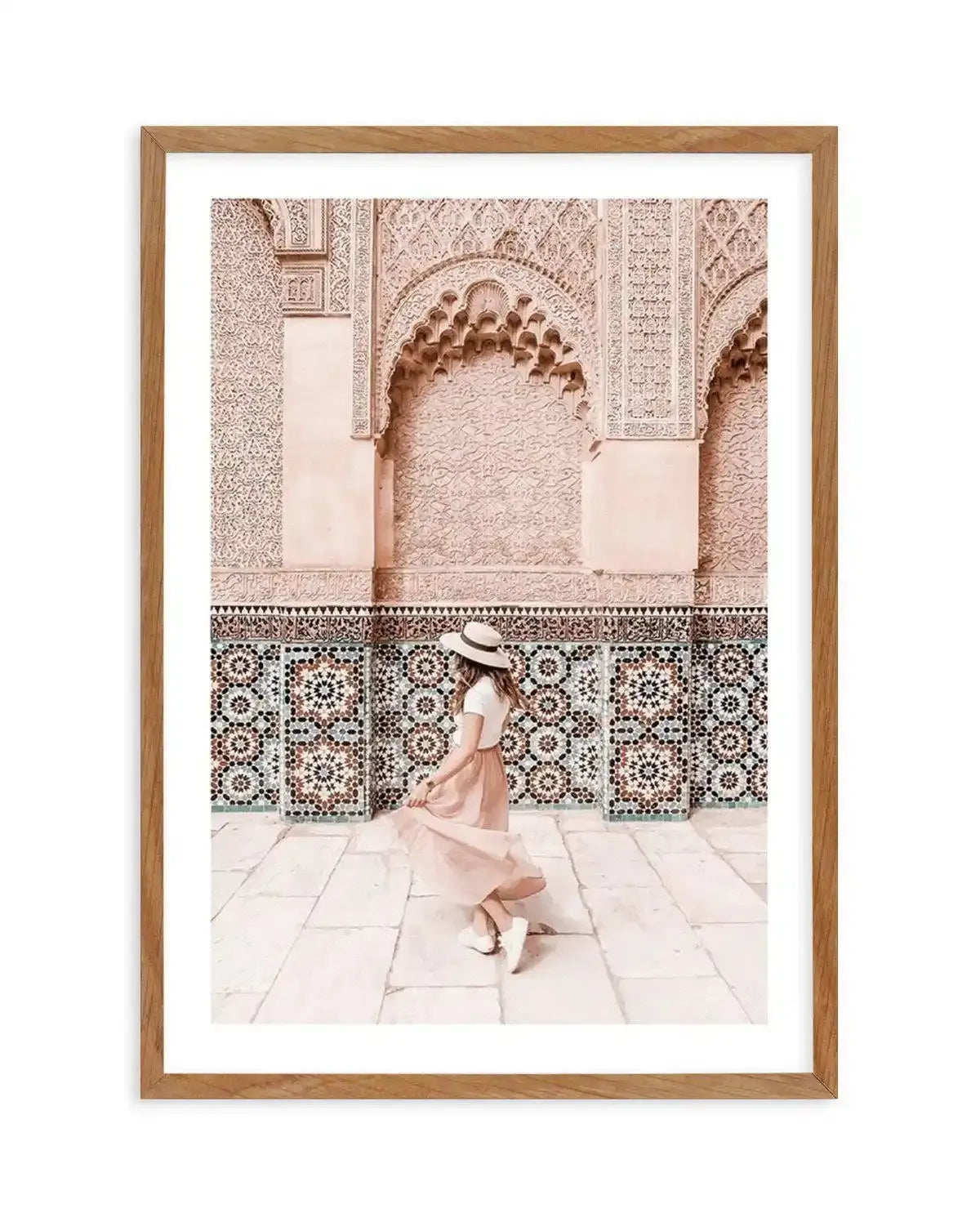 Moroccan Days Art Print-Shop Australian Art Prints Online with Olive et Oriel - Our collection of Moroccan art prints offer unique wall art including moroccan arches and pink morocco doors of marrakech - this collection will add soft feminine colour to your walls and some may say bohemian style. These traditional morocco landscape photography includes desert scenes of palm trees and camel art prints - there is art on canvas and extra large wall art with fast, free shipping across Australia. Upda