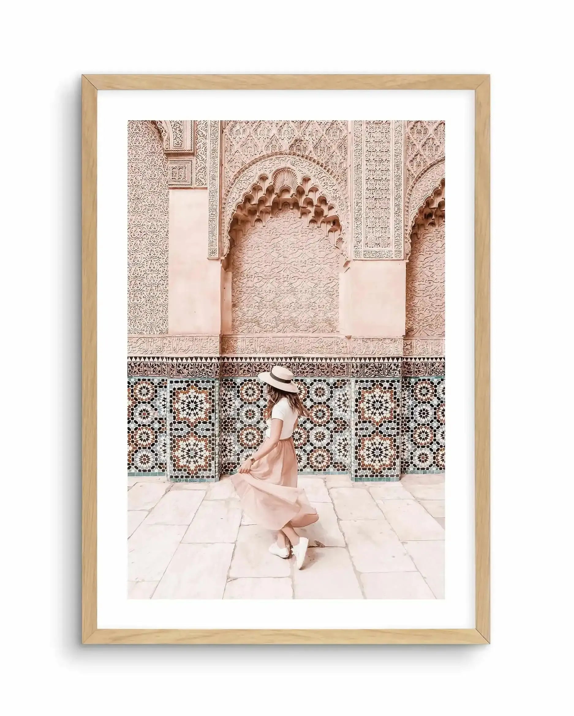 Moroccan Days Art Print-Shop Australian Art Prints Online with Olive et Oriel - Our collection of Moroccan art prints offer unique wall art including moroccan arches and pink morocco doors of marrakech - this collection will add soft feminine colour to your walls and some may say bohemian style. These traditional morocco landscape photography includes desert scenes of palm trees and camel art prints - there is art on canvas and extra large wall art with fast, free shipping across Australia. Upda