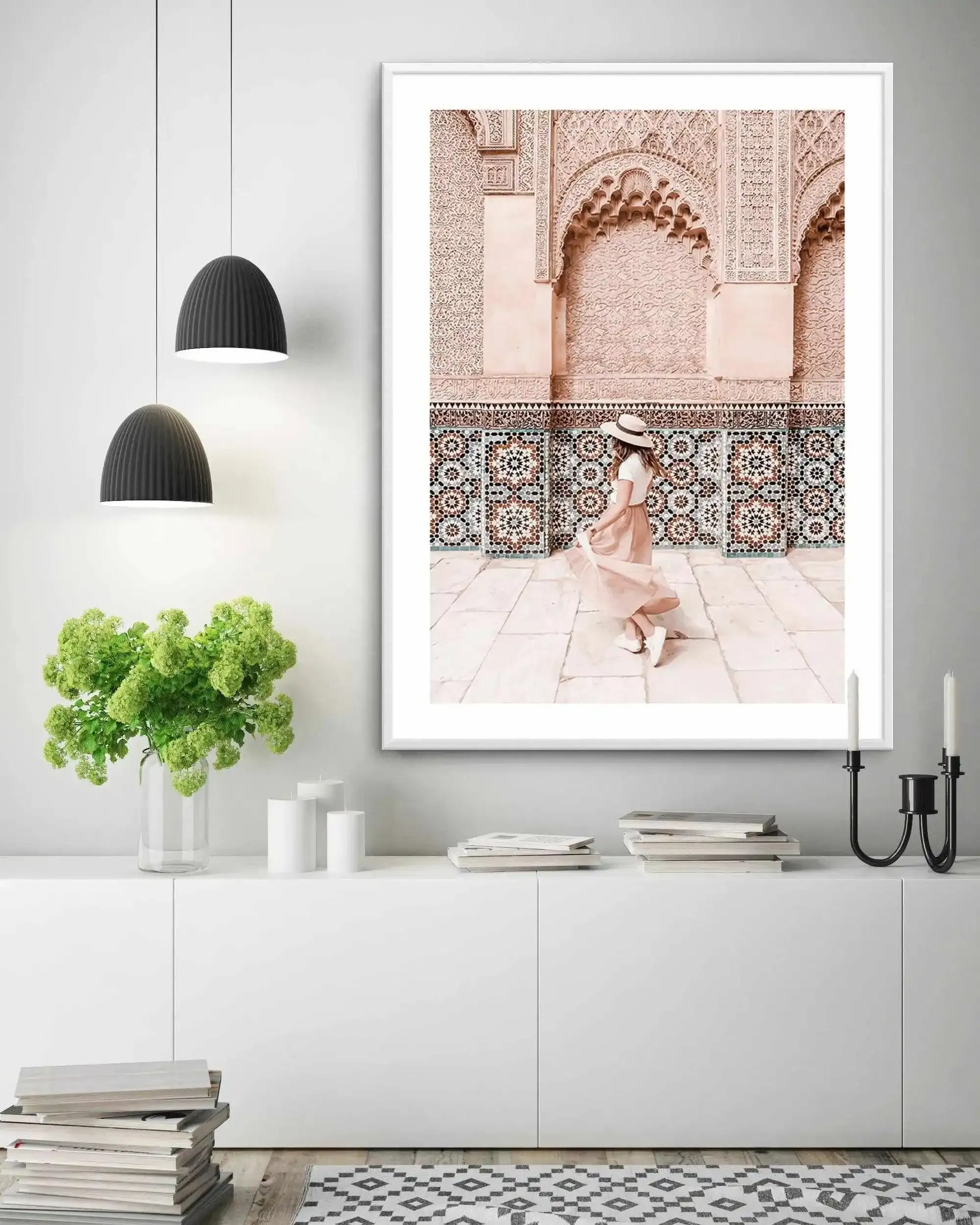 Moroccan Days Art Print-Shop Australian Art Prints Online with Olive et Oriel - Our collection of Moroccan art prints offer unique wall art including moroccan arches and pink morocco doors of marrakech - this collection will add soft feminine colour to your walls and some may say bohemian style. These traditional morocco landscape photography includes desert scenes of palm trees and camel art prints - there is art on canvas and extra large wall art with fast, free shipping across Australia. Upda