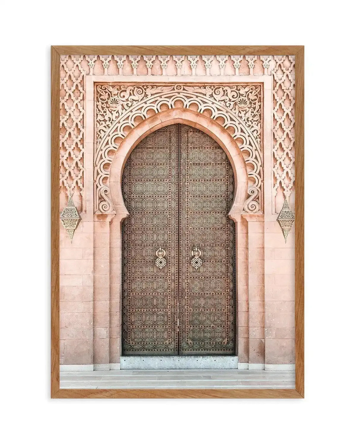 Moroccan Door | Blush Art Print-Shop Australian Art Prints Online with Olive et Oriel - Our collection of Moroccan art prints offer unique wall art including moroccan arches and pink morocco doors of marrakech - this collection will add soft feminine colour to your walls and some may say bohemian style. These traditional morocco landscape photography includes desert scenes of palm trees and camel art prints - there is art on canvas and extra large wall art with fast, free shipping across Austral
