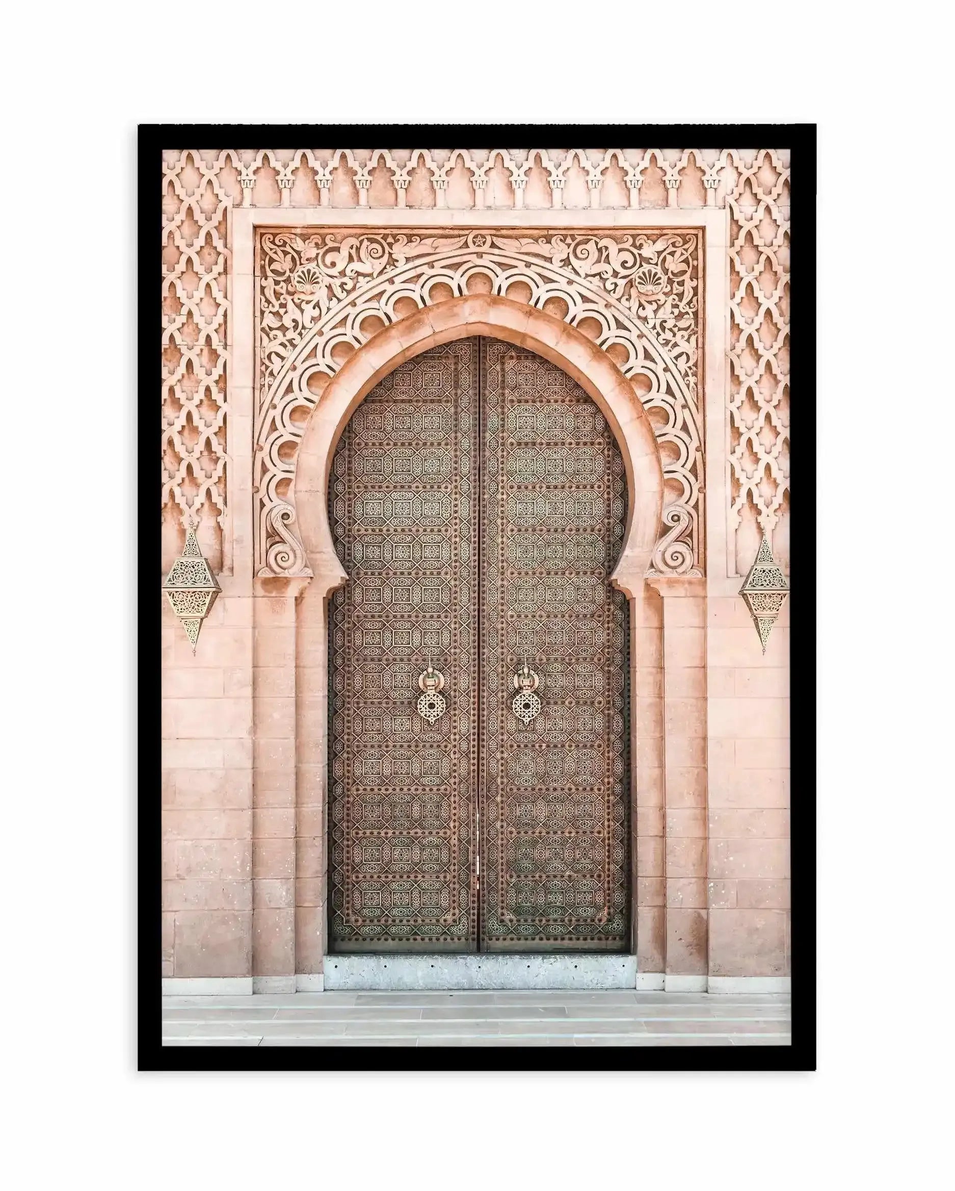 Moroccan Door | Blush Art Print-Shop Australian Art Prints Online with Olive et Oriel - Our collection of Moroccan art prints offer unique wall art including moroccan arches and pink morocco doors of marrakech - this collection will add soft feminine colour to your walls and some may say bohemian style. These traditional morocco landscape photography includes desert scenes of palm trees and camel art prints - there is art on canvas and extra large wall art with fast, free shipping across Austral