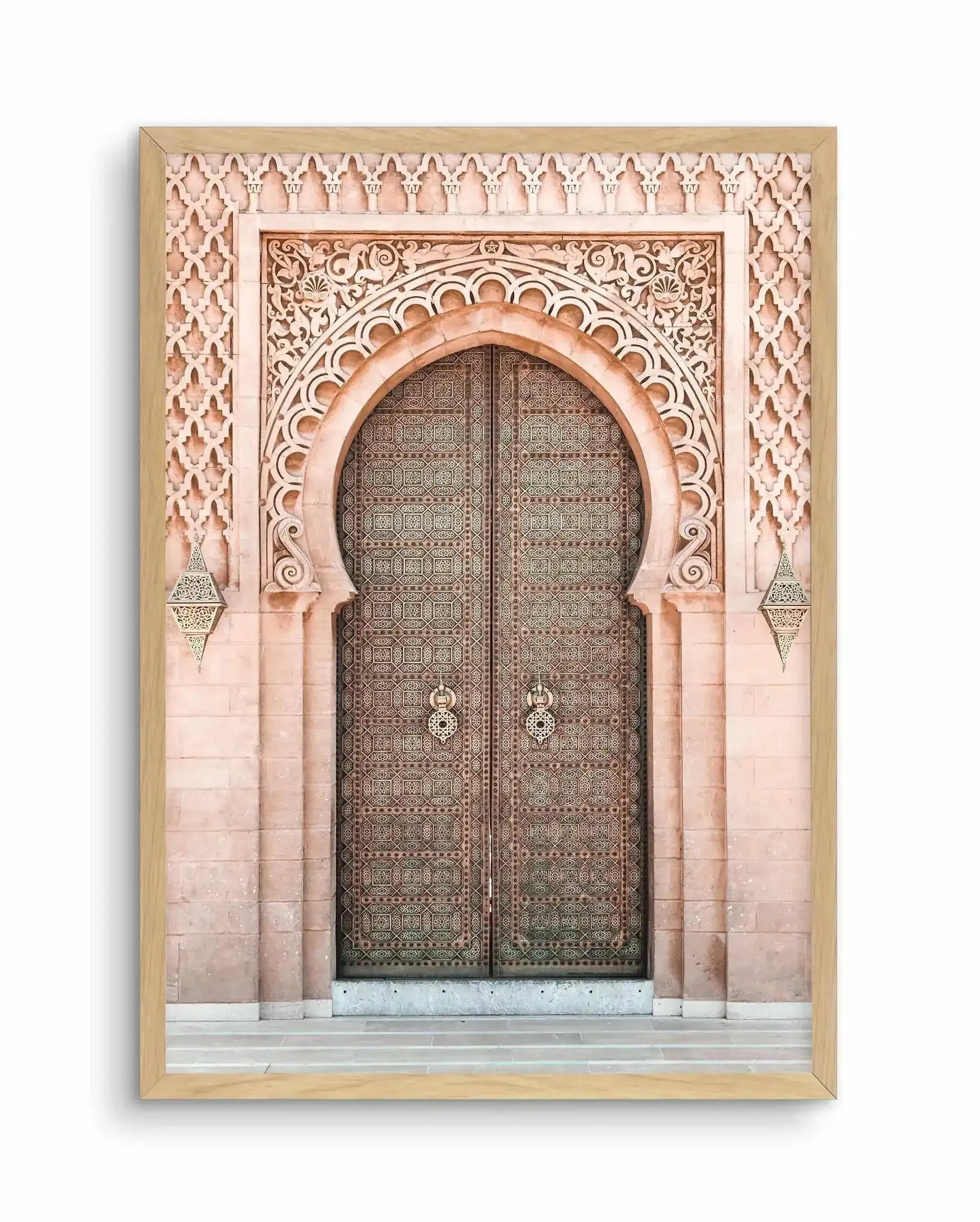 Moroccan Door | Blush Art Print-Shop Australian Art Prints Online with Olive et Oriel - Our collection of Moroccan art prints offer unique wall art including moroccan arches and pink morocco doors of marrakech - this collection will add soft feminine colour to your walls and some may say bohemian style. These traditional morocco landscape photography includes desert scenes of palm trees and camel art prints - there is art on canvas and extra large wall art with fast, free shipping across Austral