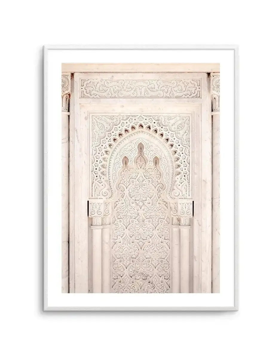 Moroccan Doorway in Nude Art Print-Shop Australian Art Prints Online with Olive et Oriel - Our collection of Moroccan art prints offer unique wall art including moroccan arches and pink morocco doors of marrakech - this collection will add soft feminine colour to your walls and some may say bohemian style. These traditional morocco landscape photography includes desert scenes of palm trees and camel art prints - there is art on canvas and extra large wall art with fast, free shipping across Aust