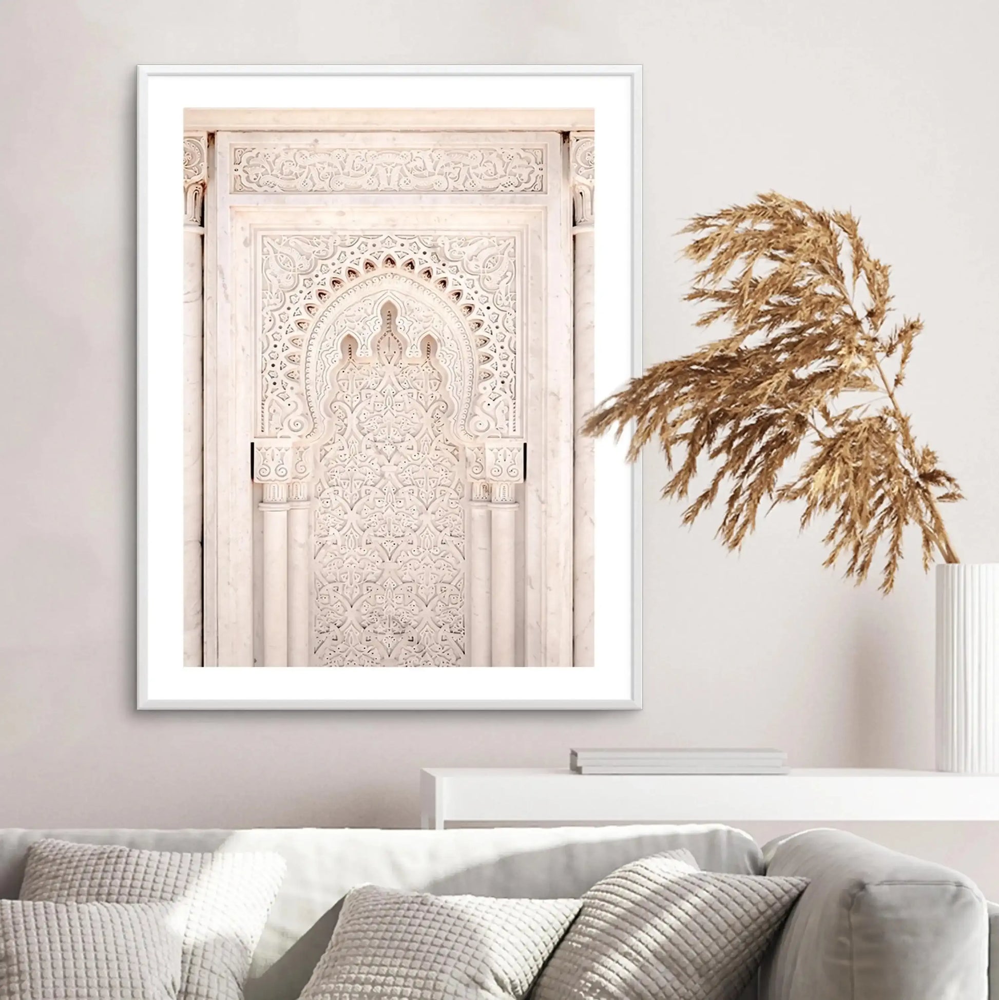 Moroccan Doorway in Nude Art Print-Shop Australian Art Prints Online with Olive et Oriel - Our collection of Moroccan art prints offer unique wall art including moroccan arches and pink morocco doors of marrakech - this collection will add soft feminine colour to your walls and some may say bohemian style. These traditional morocco landscape photography includes desert scenes of palm trees and camel art prints - there is art on canvas and extra large wall art with fast, free shipping across Aust