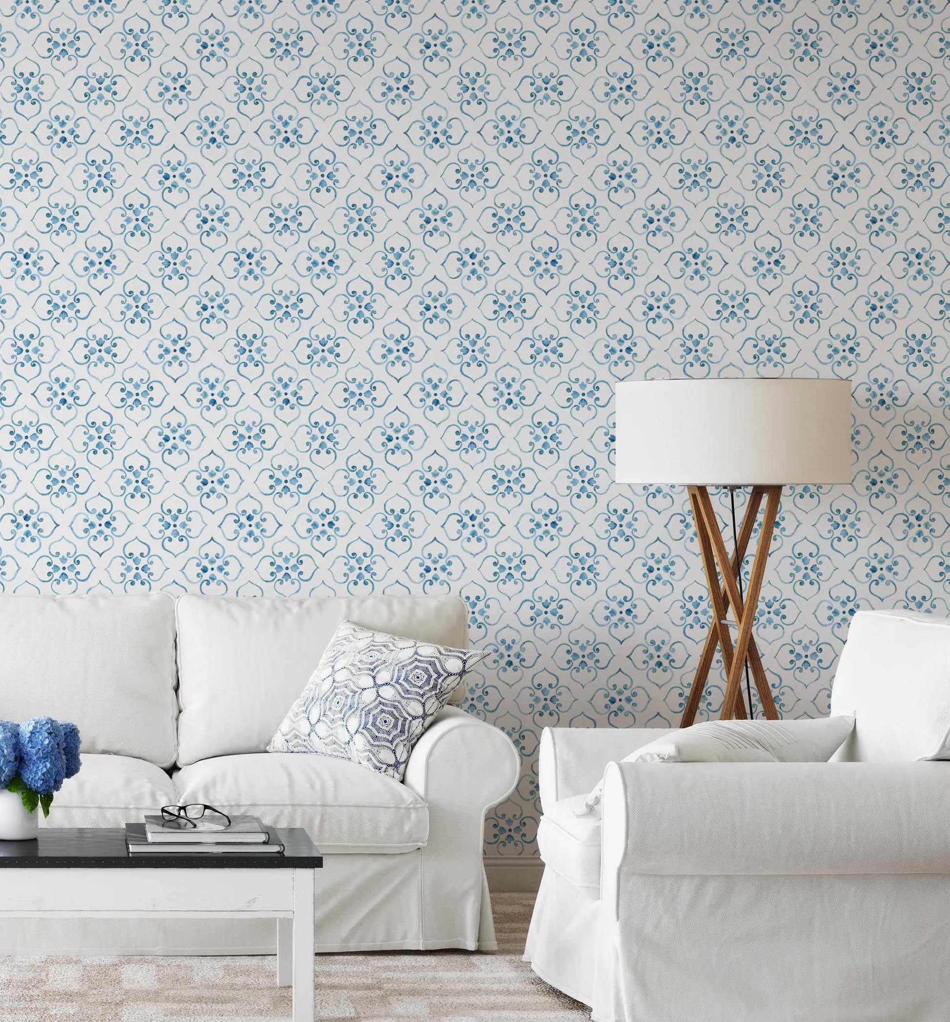 Moroccan Flower Tile Wallpaper-Shop Australian Art Prints Online with Olive et Oriel - Our collection of Moroccan art prints offer unique wall art including moroccan arches and pink morocco doors of marrakech - this collection will add soft feminine colour to your walls and some may say bohemian style. These traditional morocco landscape photography includes desert scenes of palm trees and camel art prints - there is art on canvas and extra large wall art with fast, free shipping across Australi