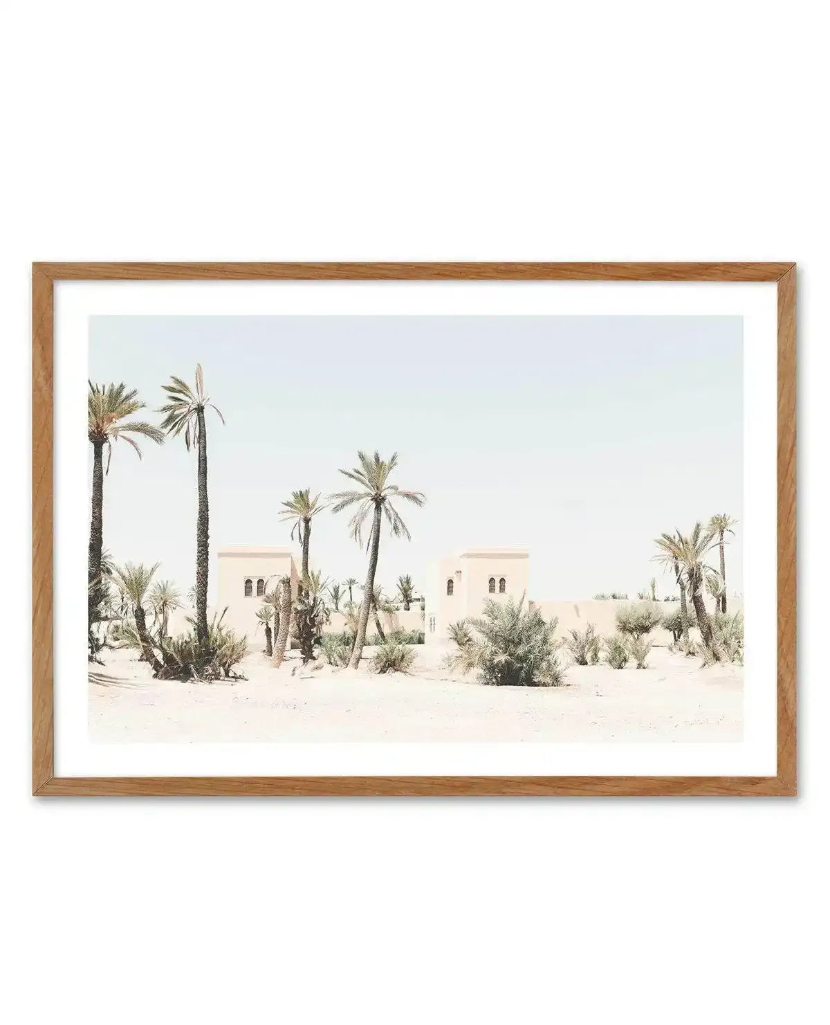 Moroccan Mirage | LS Art Print-Shop Australian Art Prints Online with Olive et Oriel - Our collection of Moroccan art prints offer unique wall art including moroccan arches and pink morocco doors of marrakech - this collection will add soft feminine colour to your walls and some may say bohemian style. These traditional morocco landscape photography includes desert scenes of palm trees and camel art prints - there is art on canvas and extra large wall art with fast, free shipping across Australi