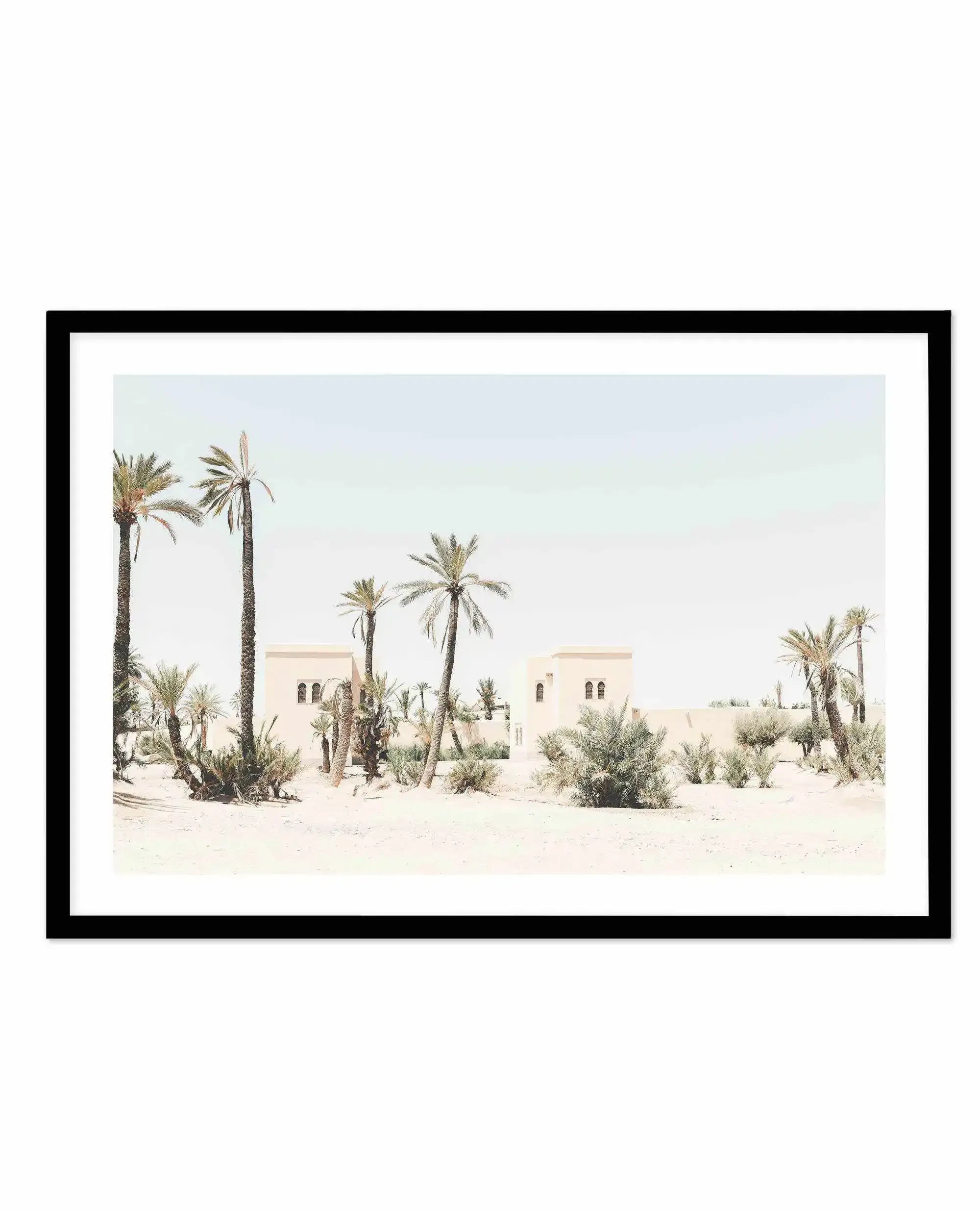 Moroccan Mirage | LS Art Print-Shop Australian Art Prints Online with Olive et Oriel - Our collection of Moroccan art prints offer unique wall art including moroccan arches and pink morocco doors of marrakech - this collection will add soft feminine colour to your walls and some may say bohemian style. These traditional morocco landscape photography includes desert scenes of palm trees and camel art prints - there is art on canvas and extra large wall art with fast, free shipping across Australi