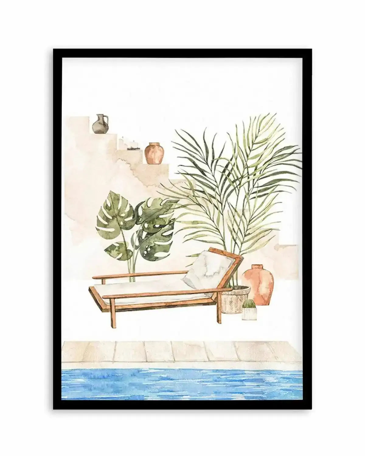 Moroccan Pool Art Print from Olive et Oriel where you can shop wallpaper and artworks online