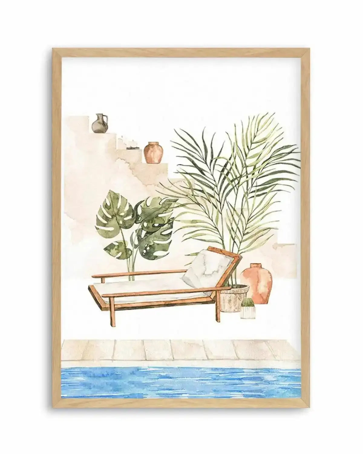 Moroccan Pool Art Print from Olive et Oriel where you can shop wallpaper and artworks online