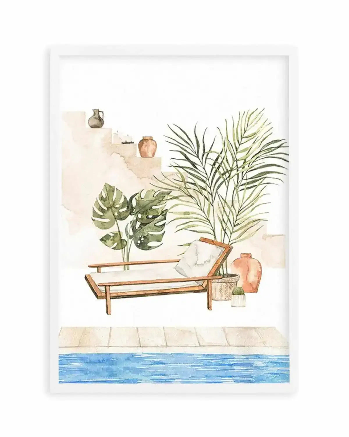 Moroccan Pool Art Print from Olive et Oriel where you can shop wallpaper and artworks online